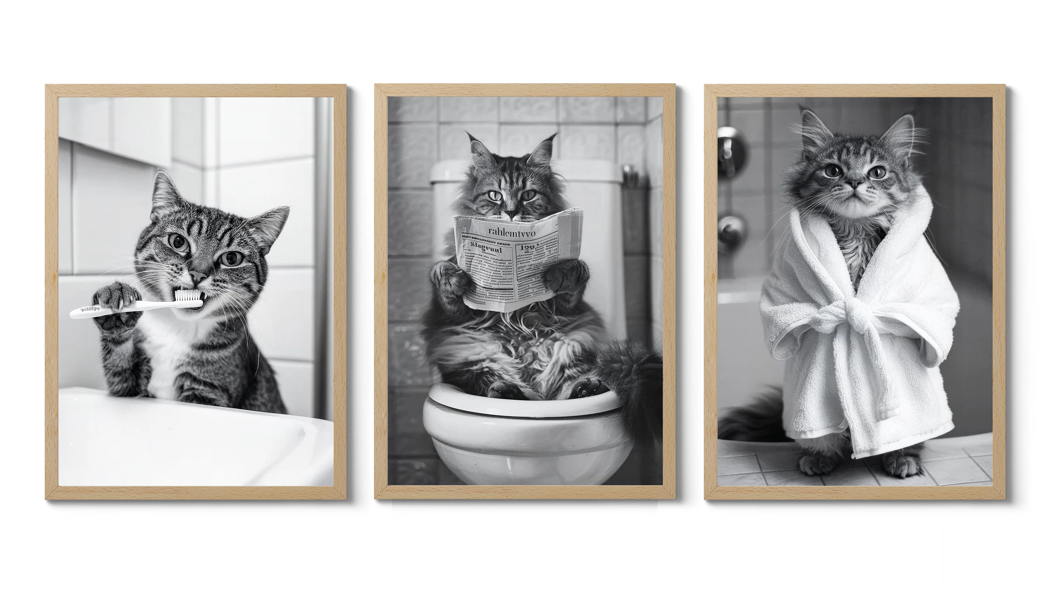 Bathroom Cats Photography Trio - Image 2