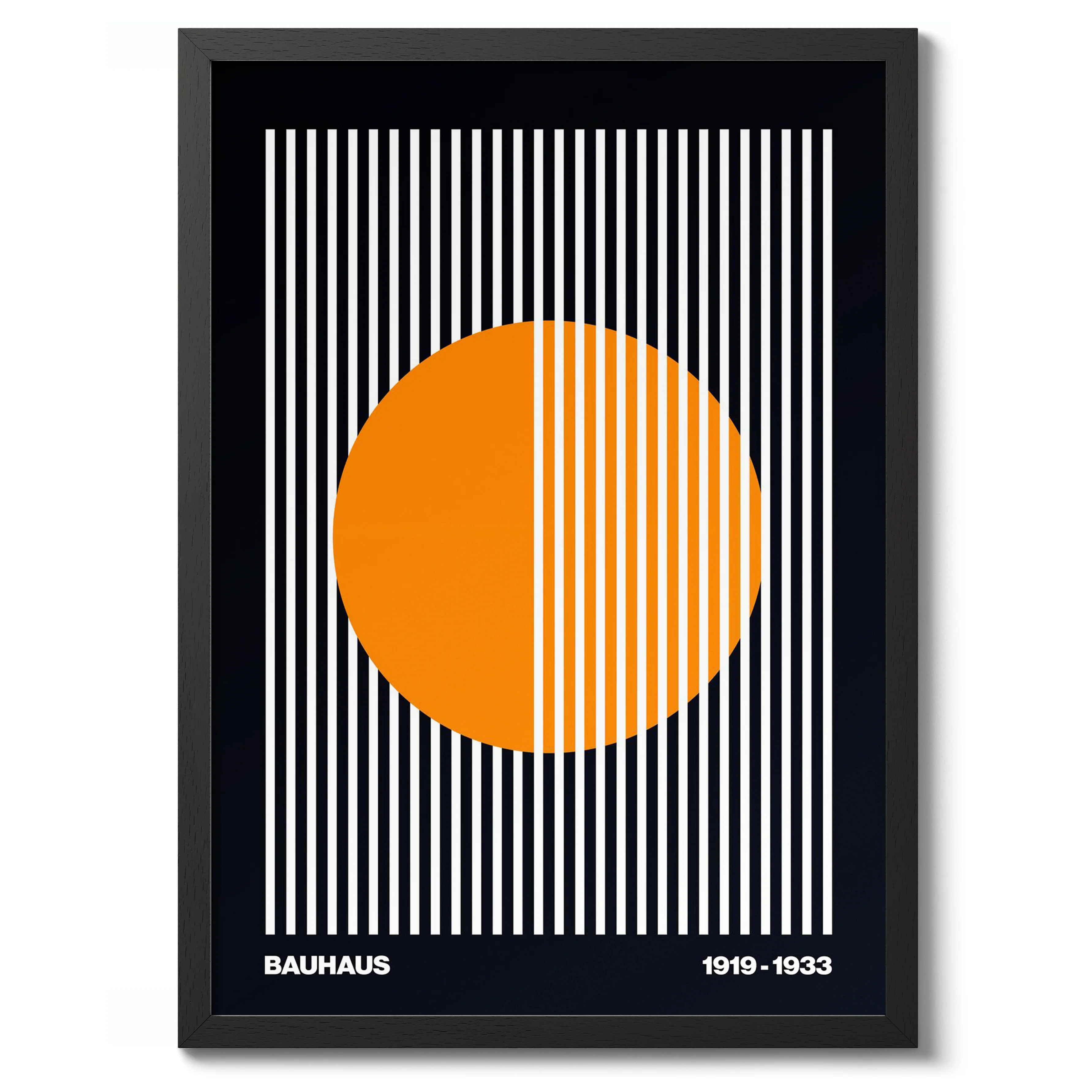 Bauhaus Orange Circle on White Stripes - Image 2