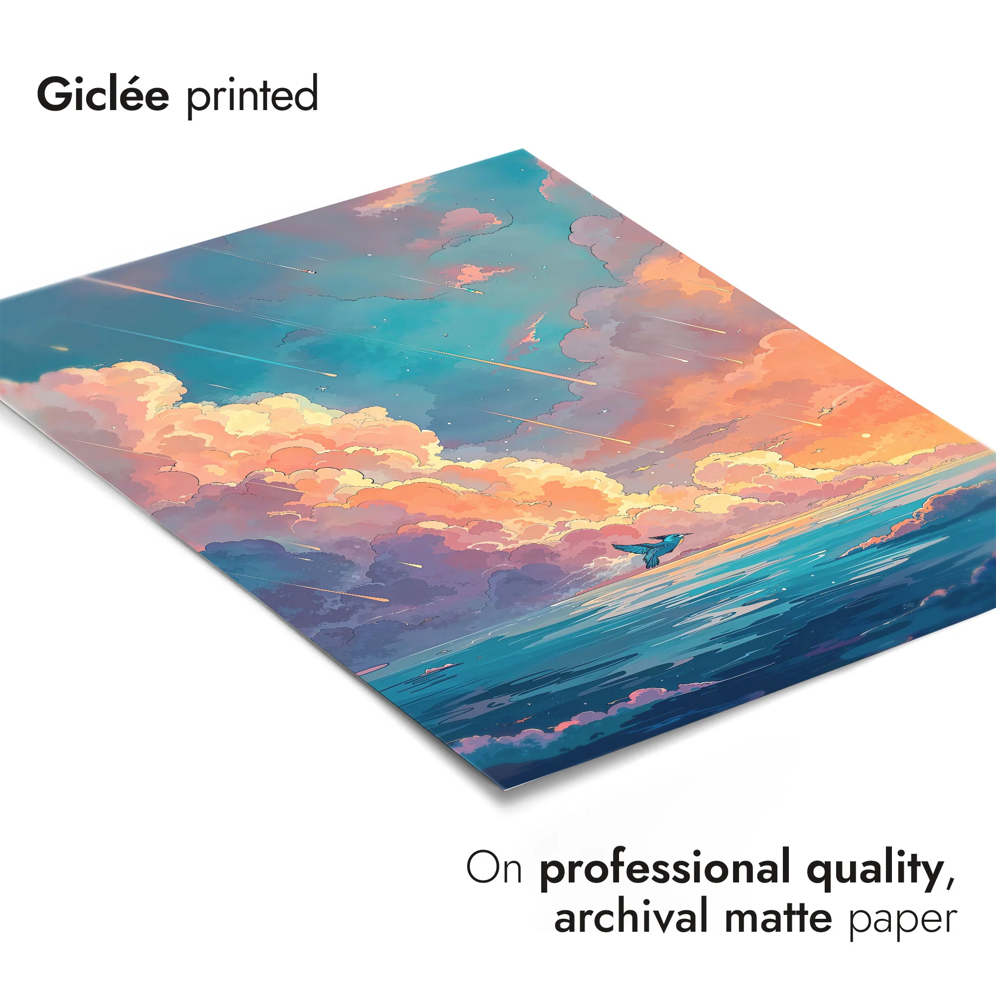 Bird Flying Over Pink Clouds - Image 6