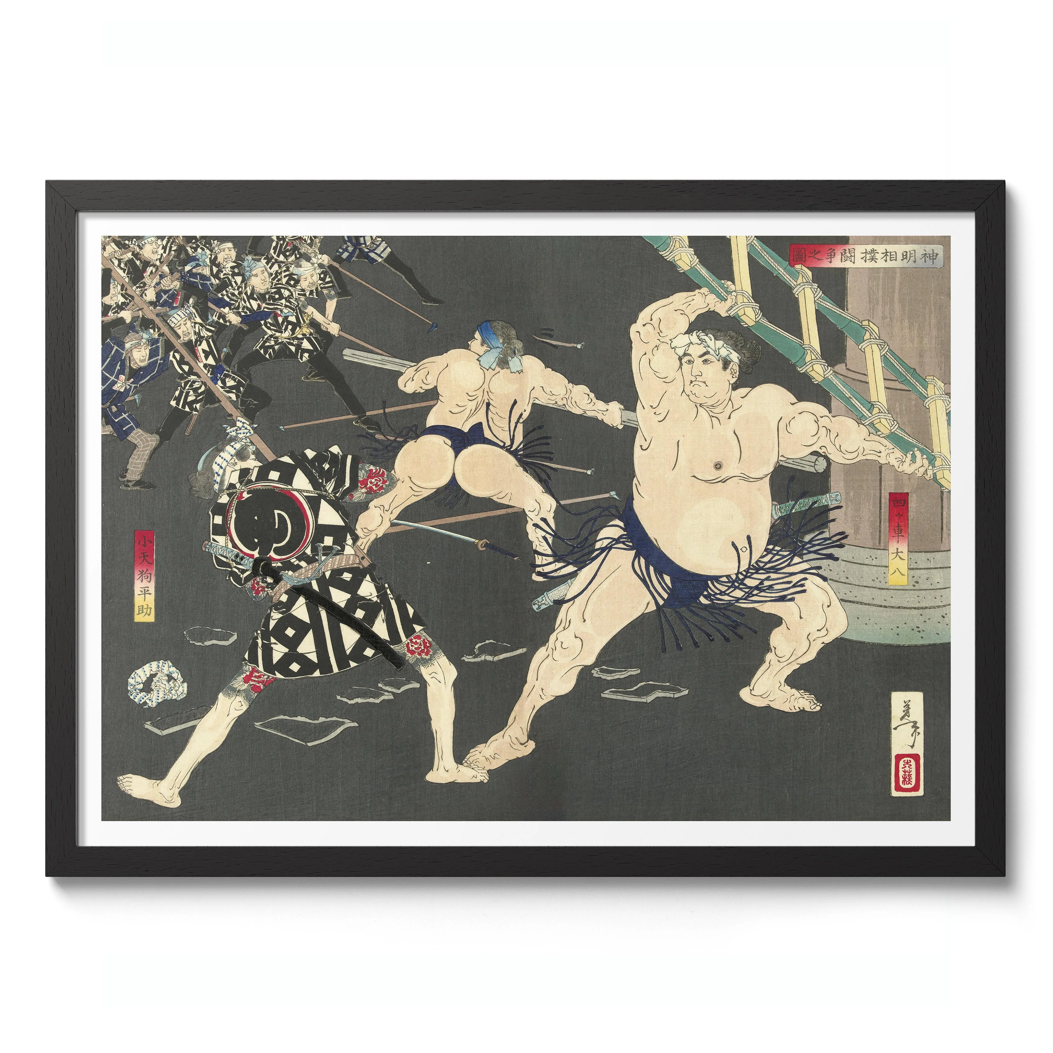 Brawl Between Firefighters and Sumo Wrestlers at Shinmei Temple - Image 2