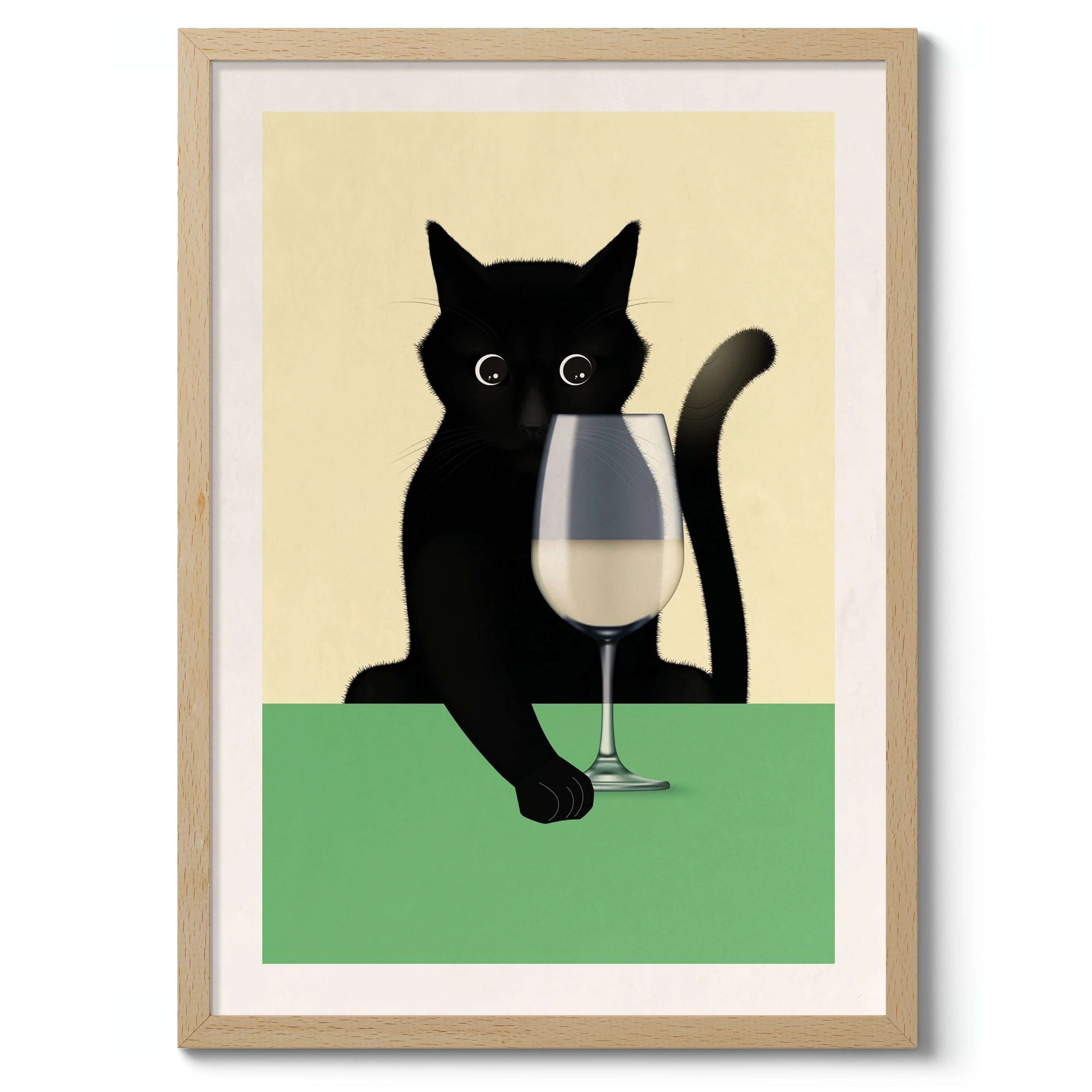 Cat & White Wine - Image 3