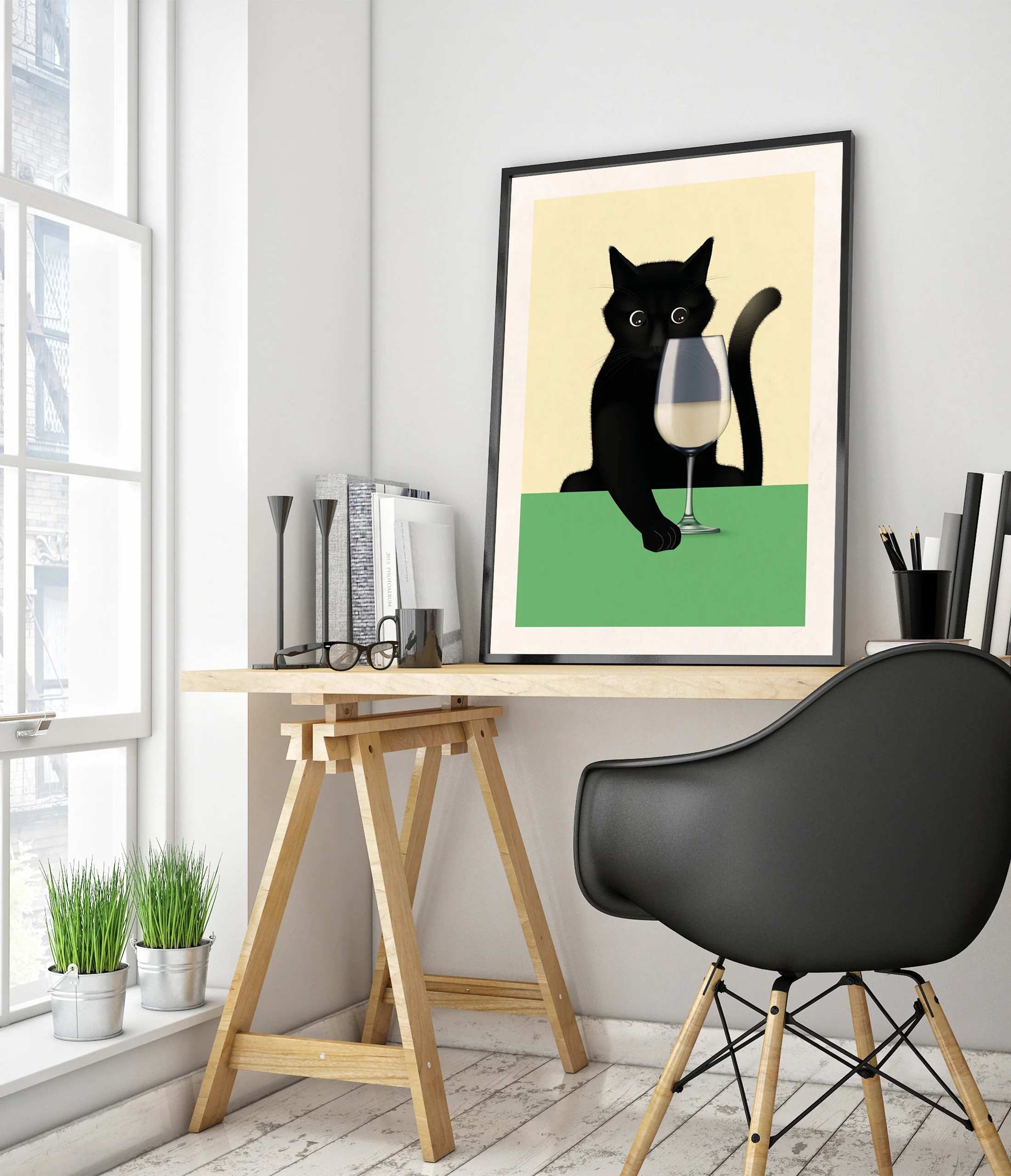 Cat & White Wine - Image 5