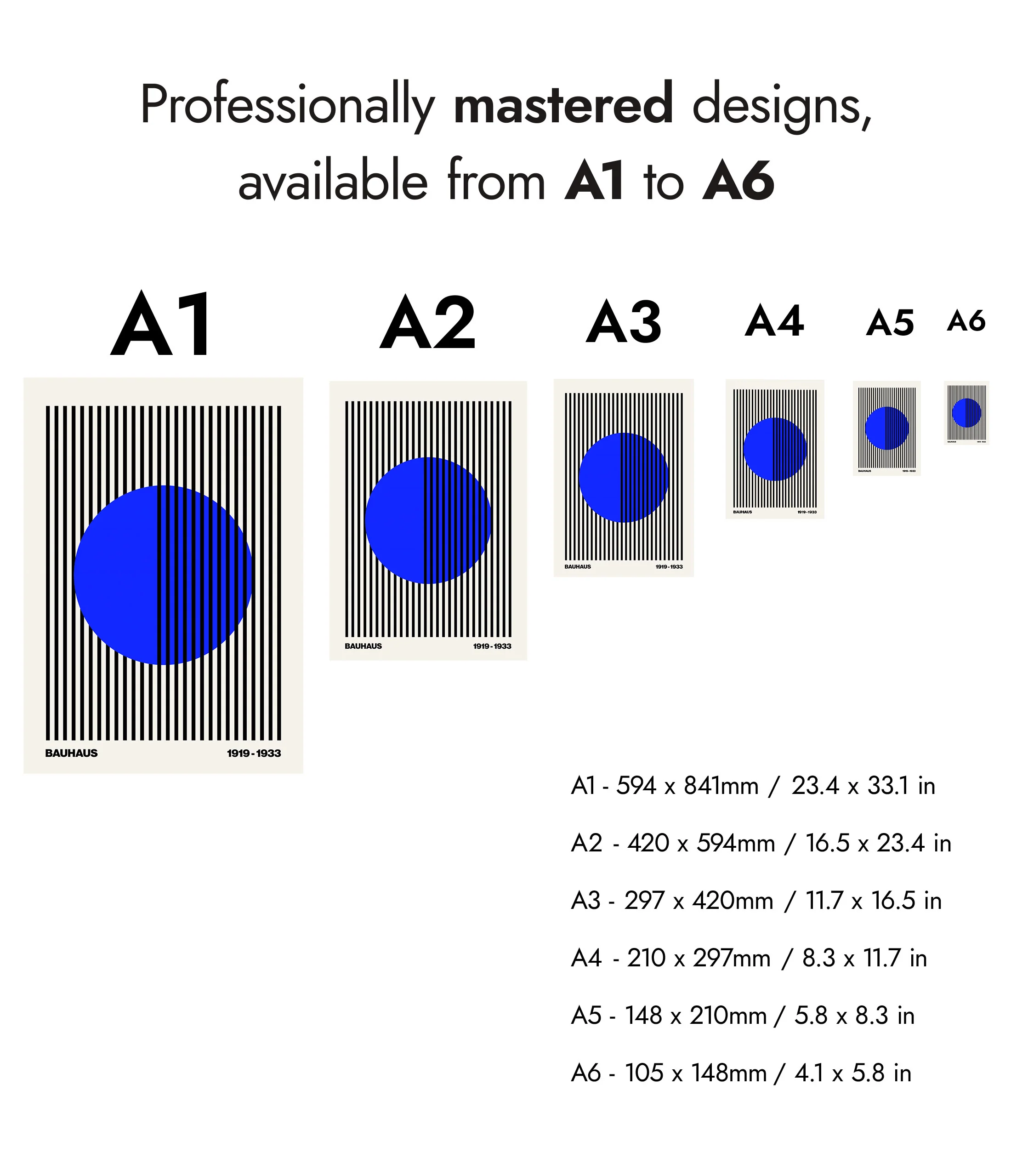 Circle + Stripes, Blue on White - Image 8