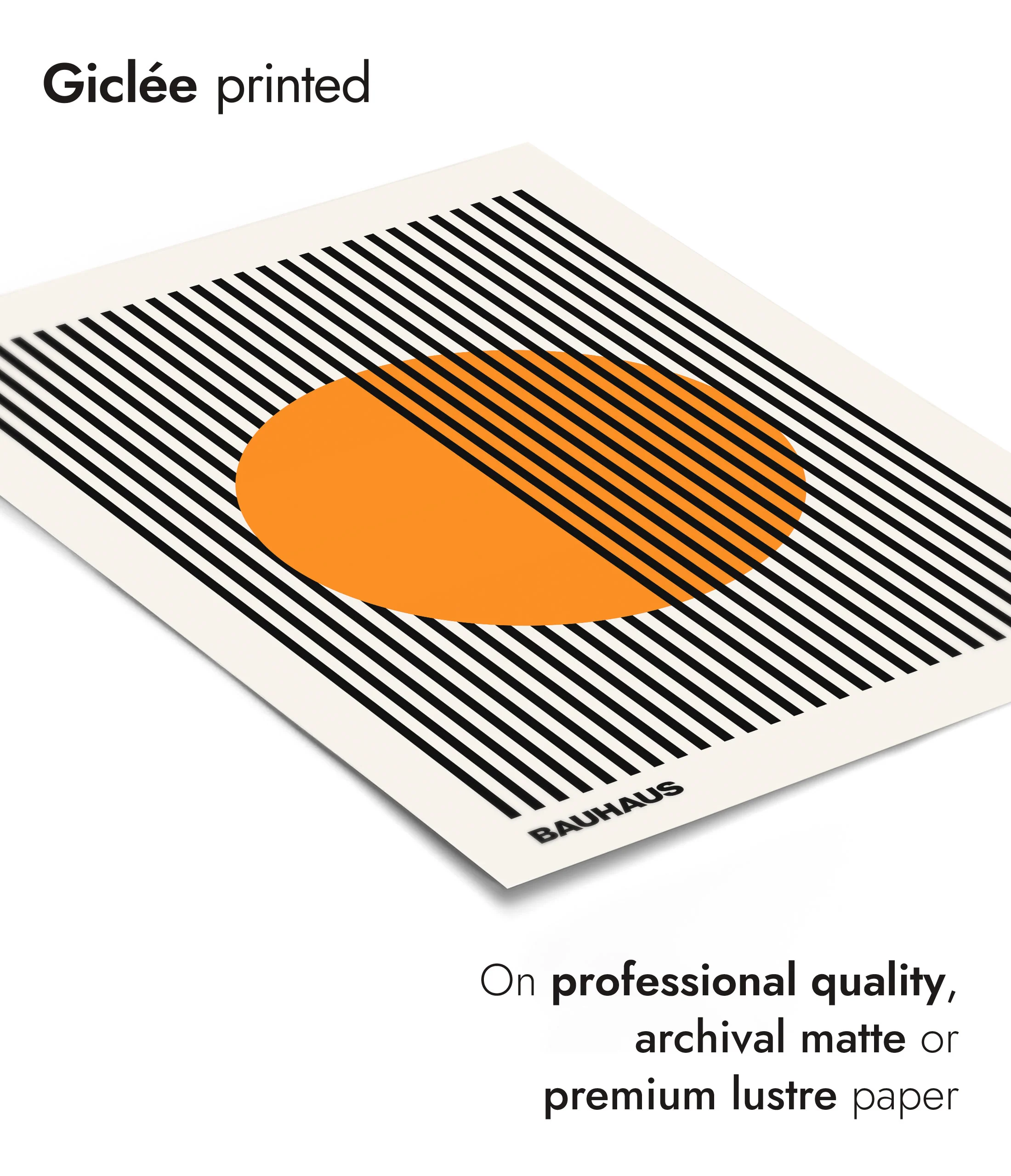 Circle + Stripes, Orange on White - Image 6