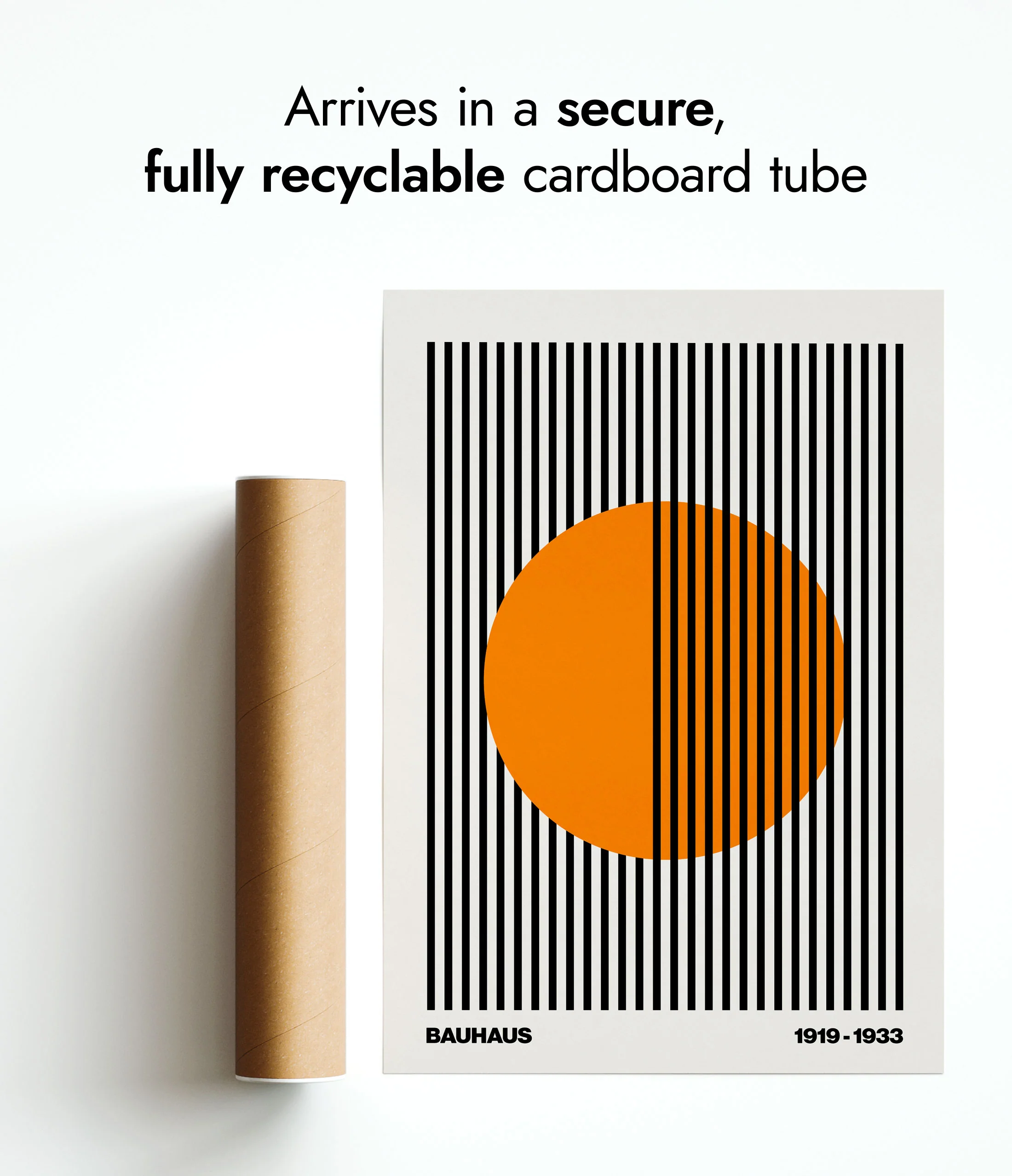 Circle + Stripes, Orange on White - Image 9