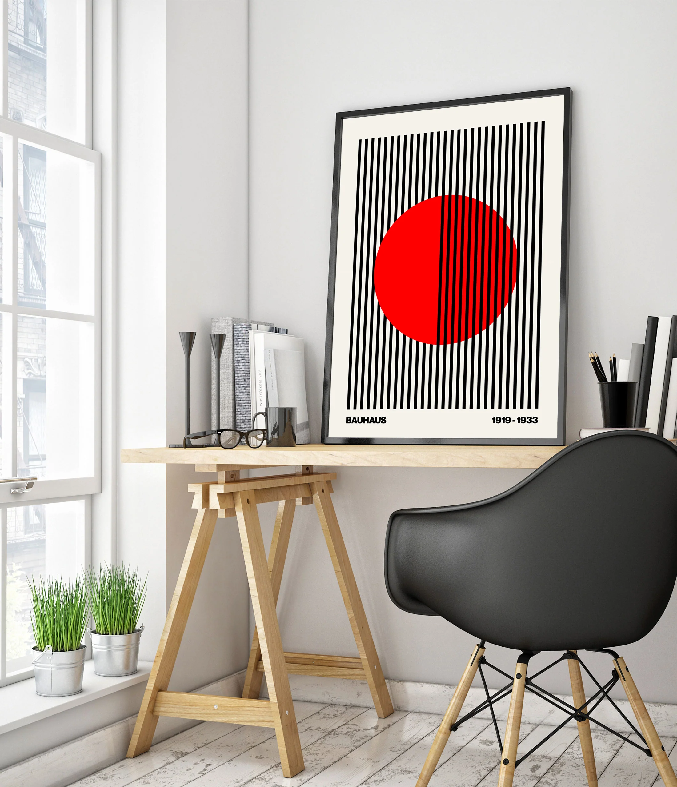 Circle + Stripes, Red on White - Image 5