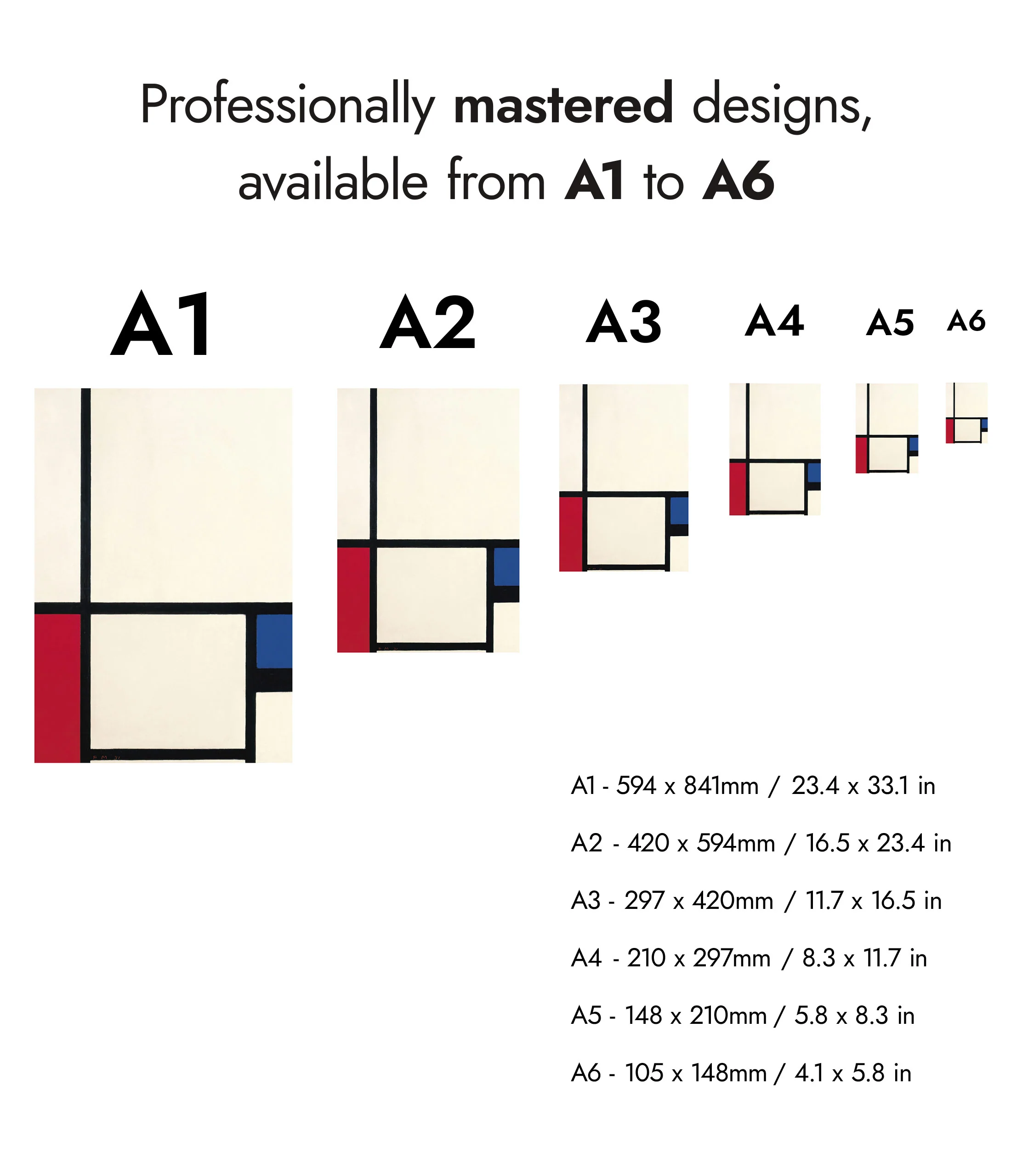 Composition in Colours no.1 with Red and Blue - Image 8