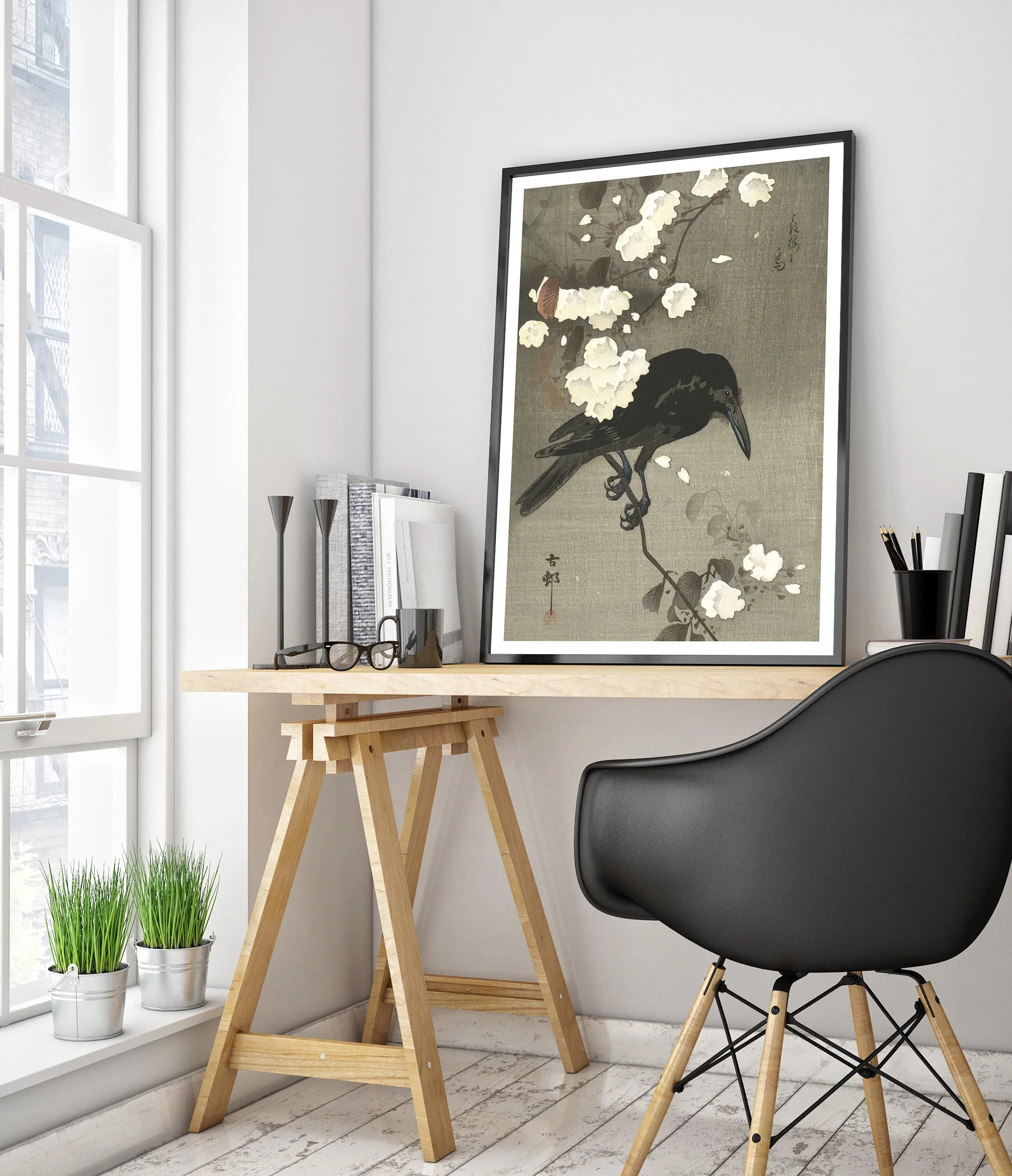 Crow with Cherry Blossom - Image 5