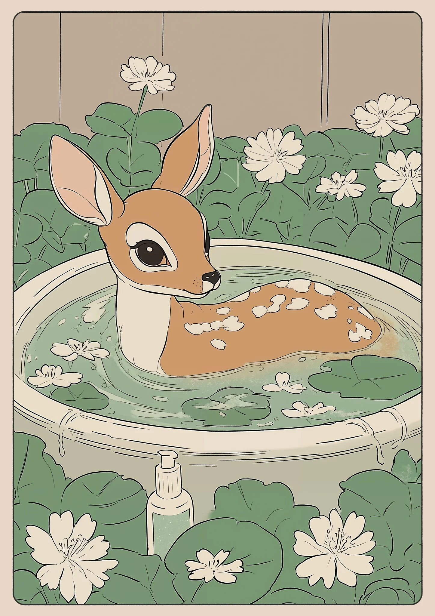 Fawn Bathtime