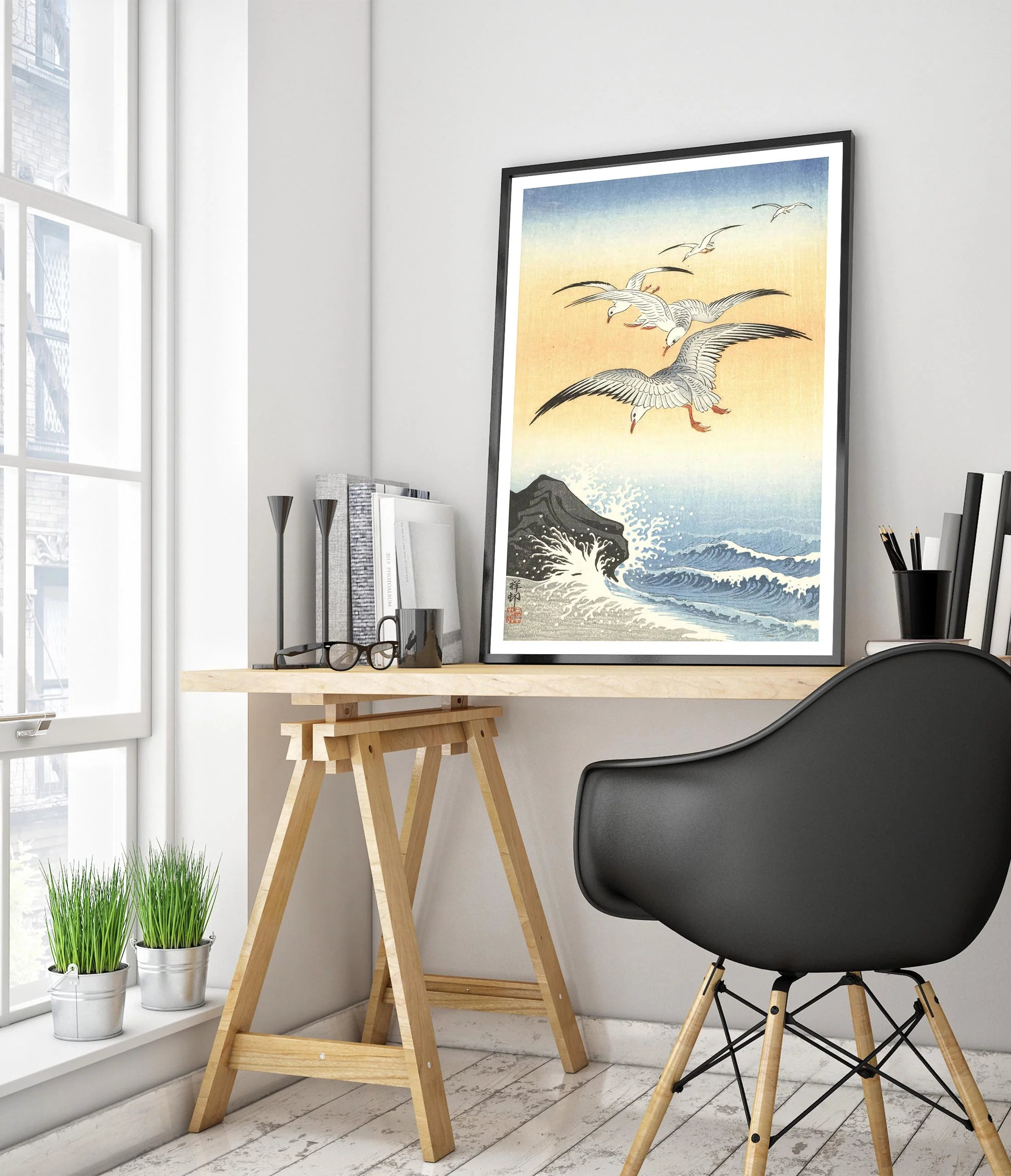 Five Seagulls Above a Stormy Sea - Image 5