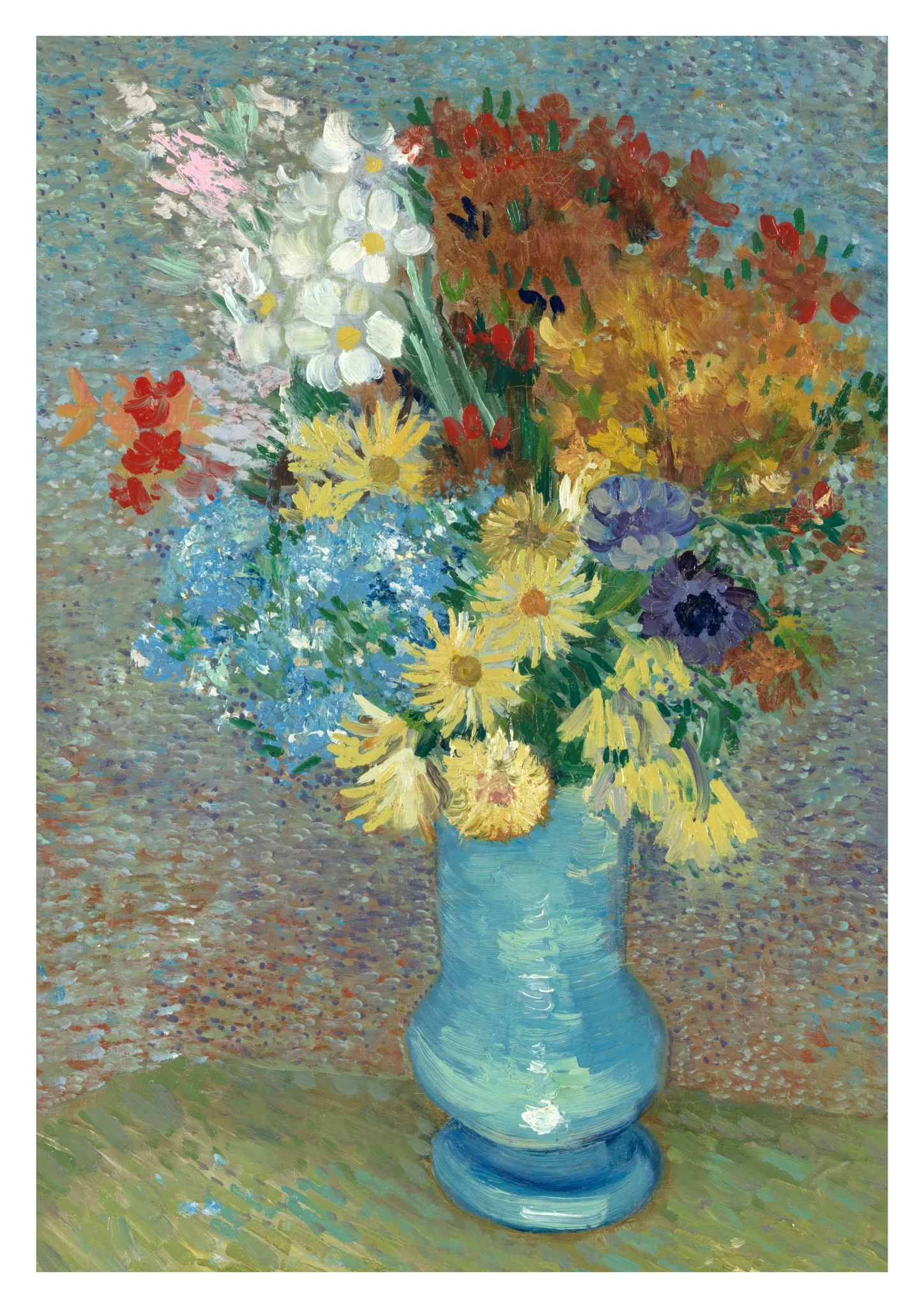 Flowers in a Blue Vase