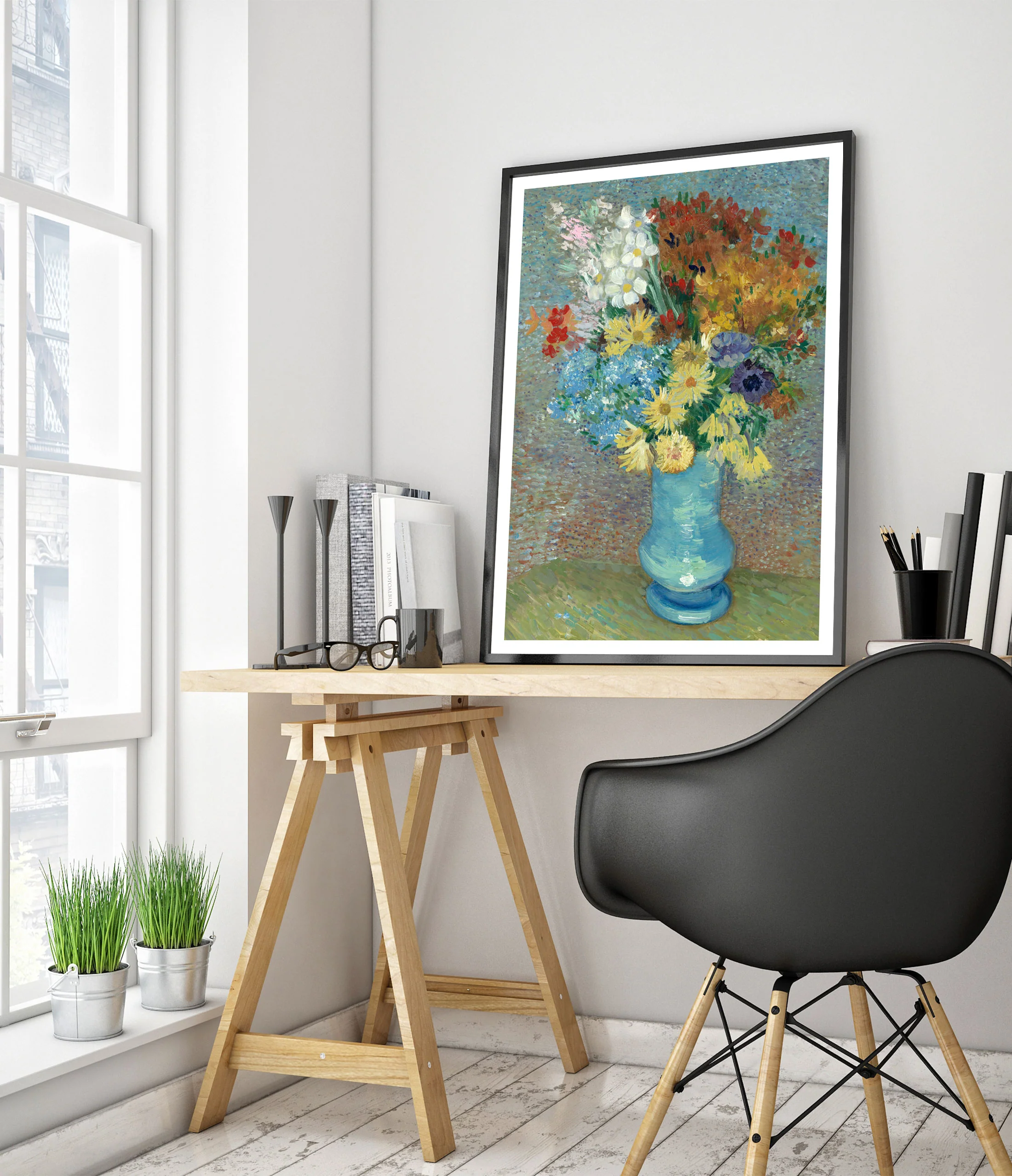 Flowers in a Blue Vase - Image 5