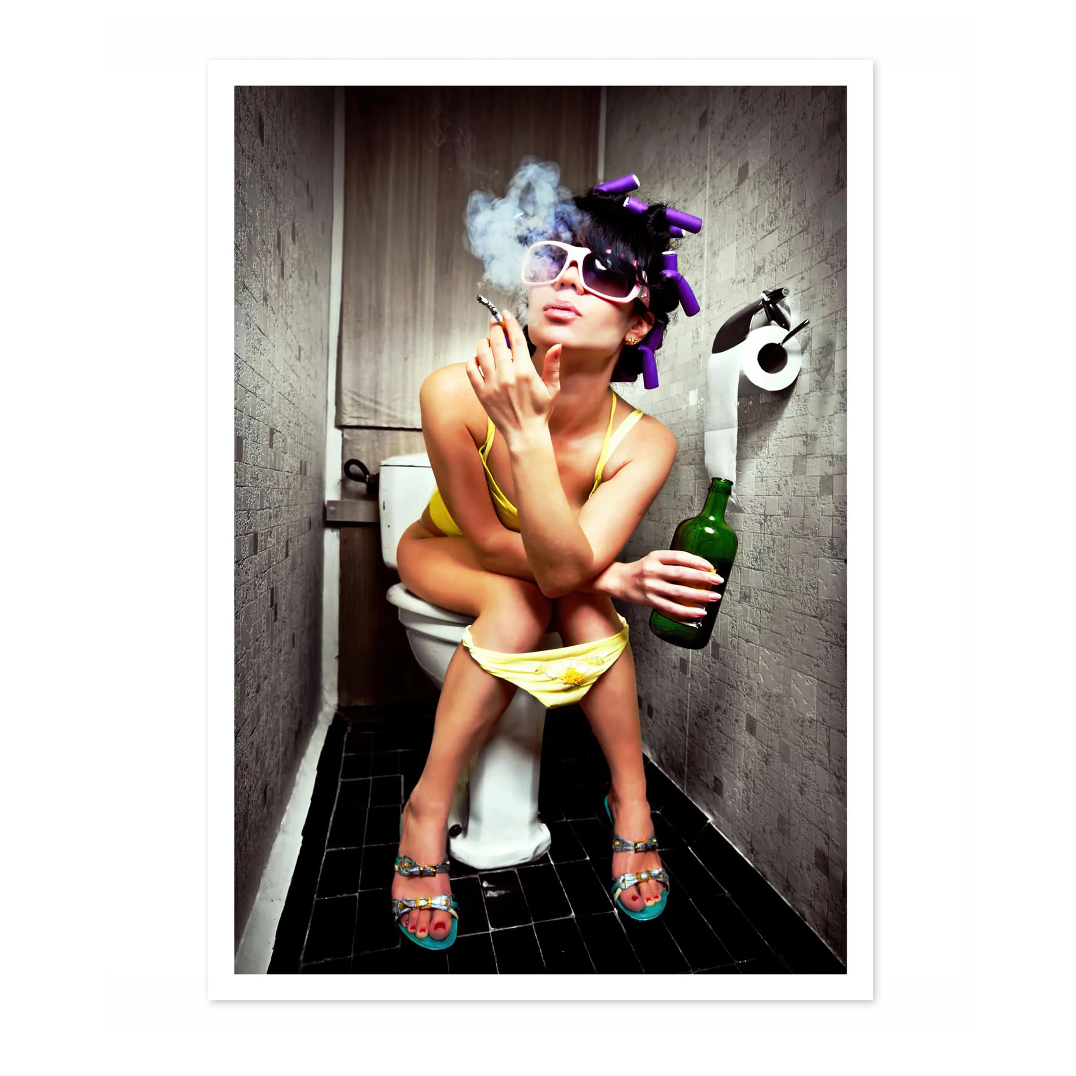 Girl Smoking on Toilet - Image 4