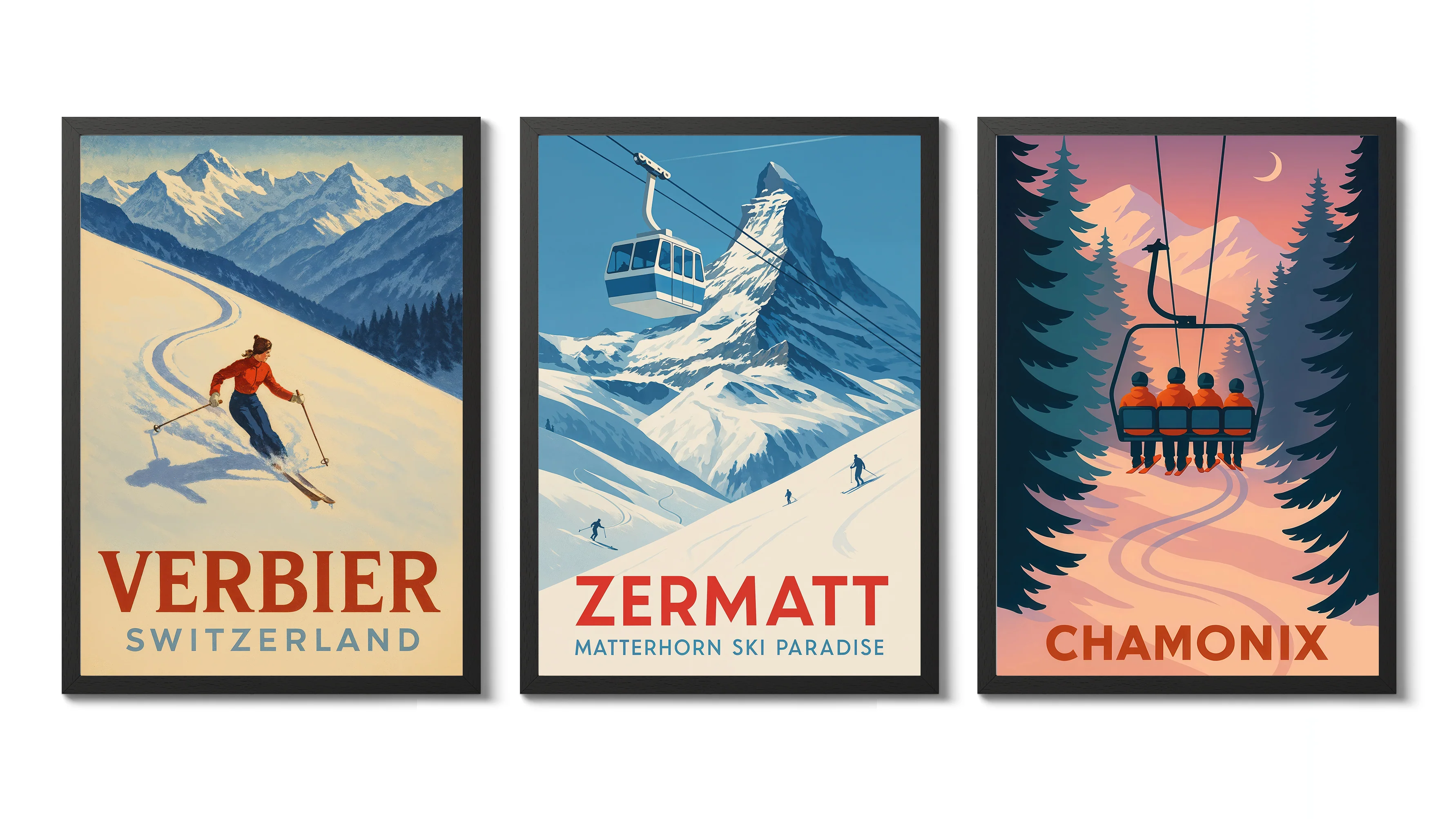 Graphic Ski Resort Trio