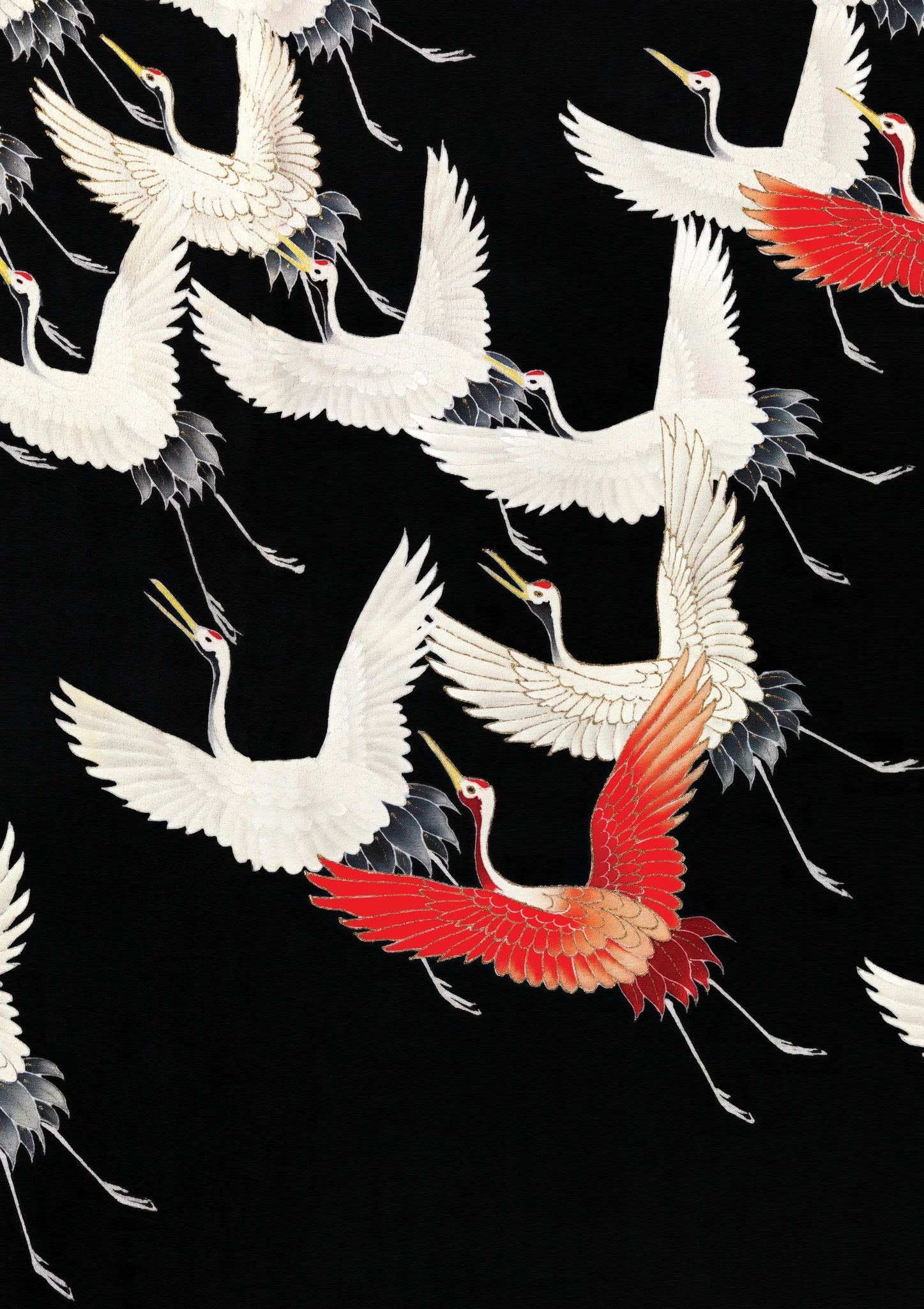 Japanese Flock of Cranes