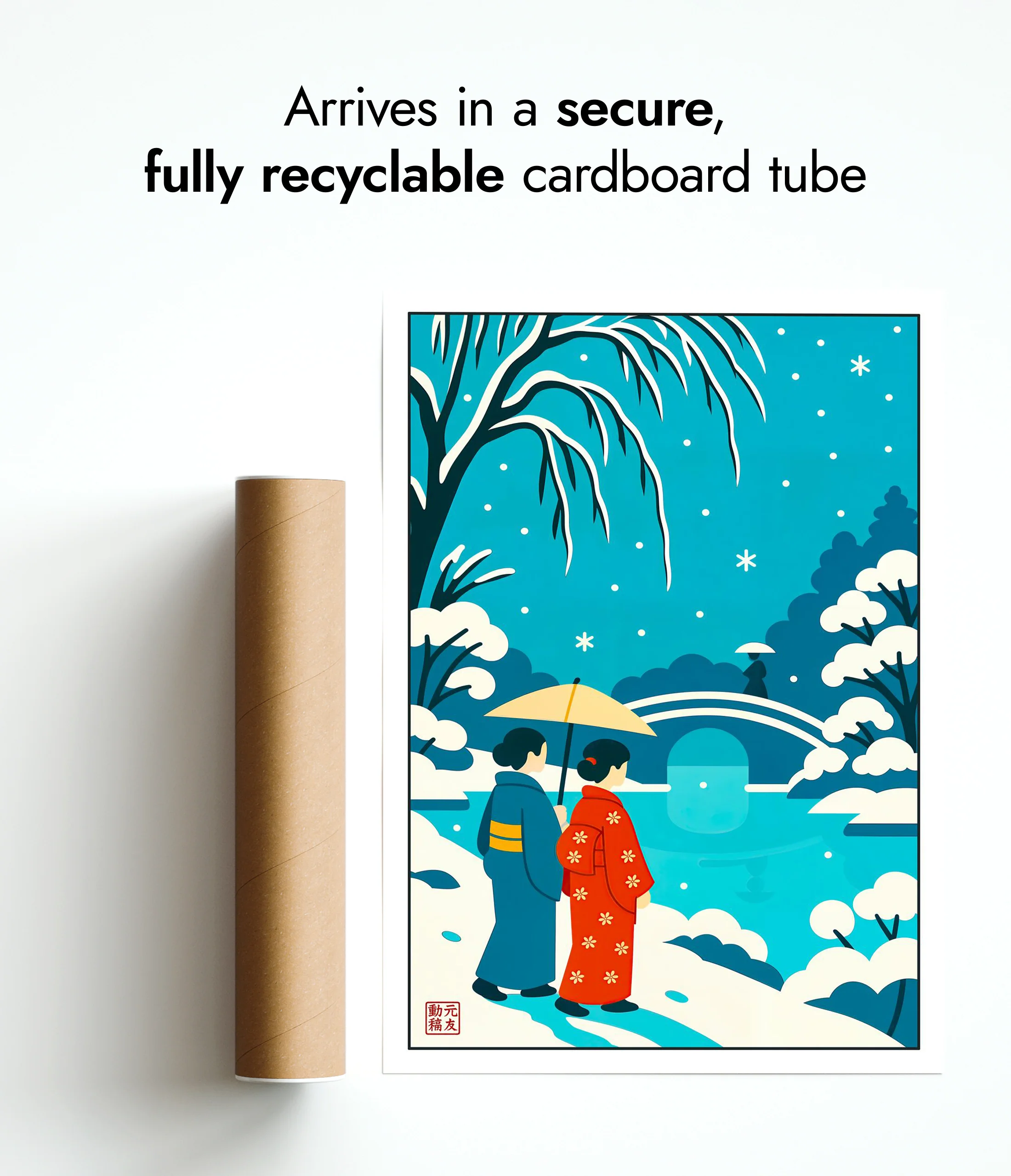 Kimonos at the Bridge in the Snow - Image 9