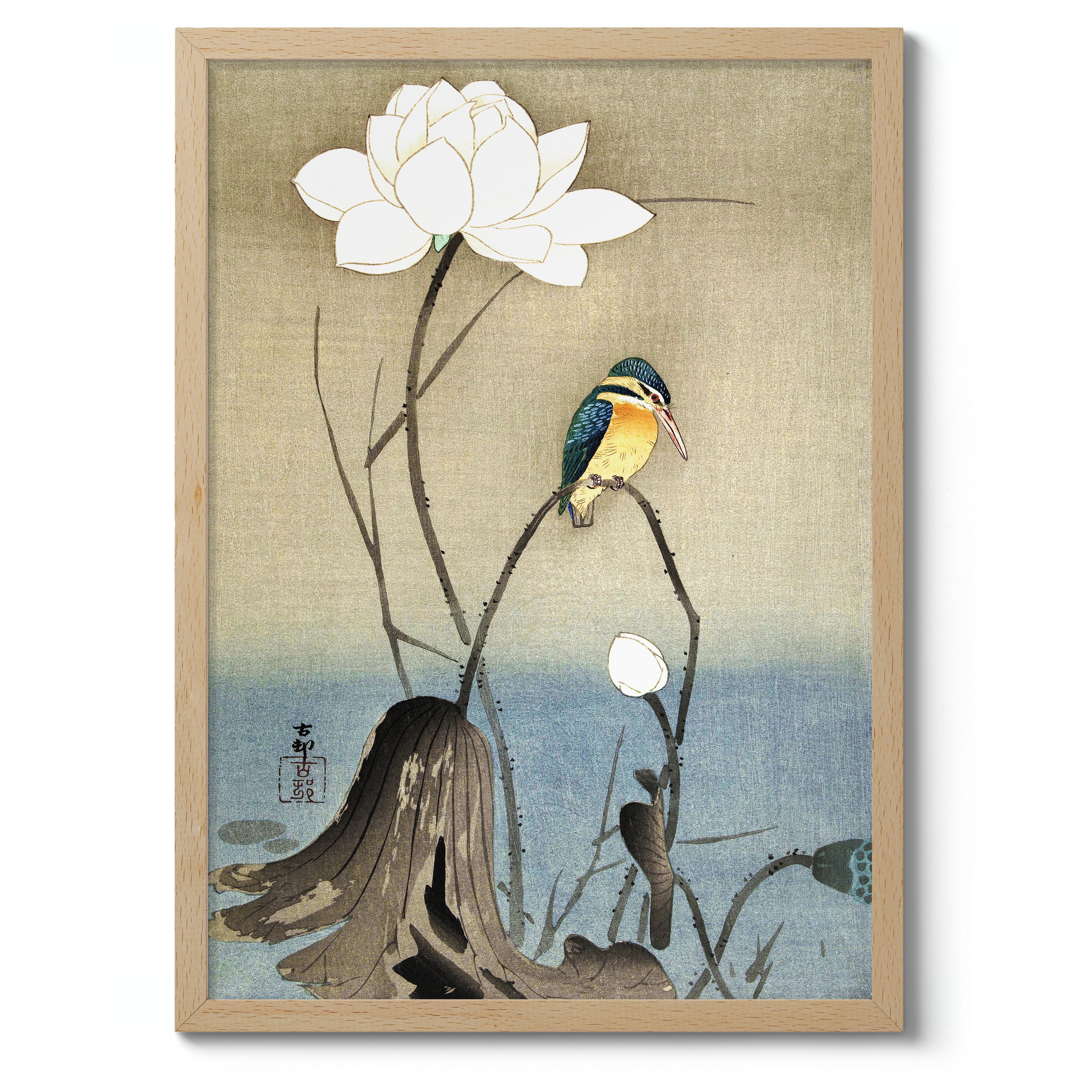 Kingfisher by Flower - Image 3