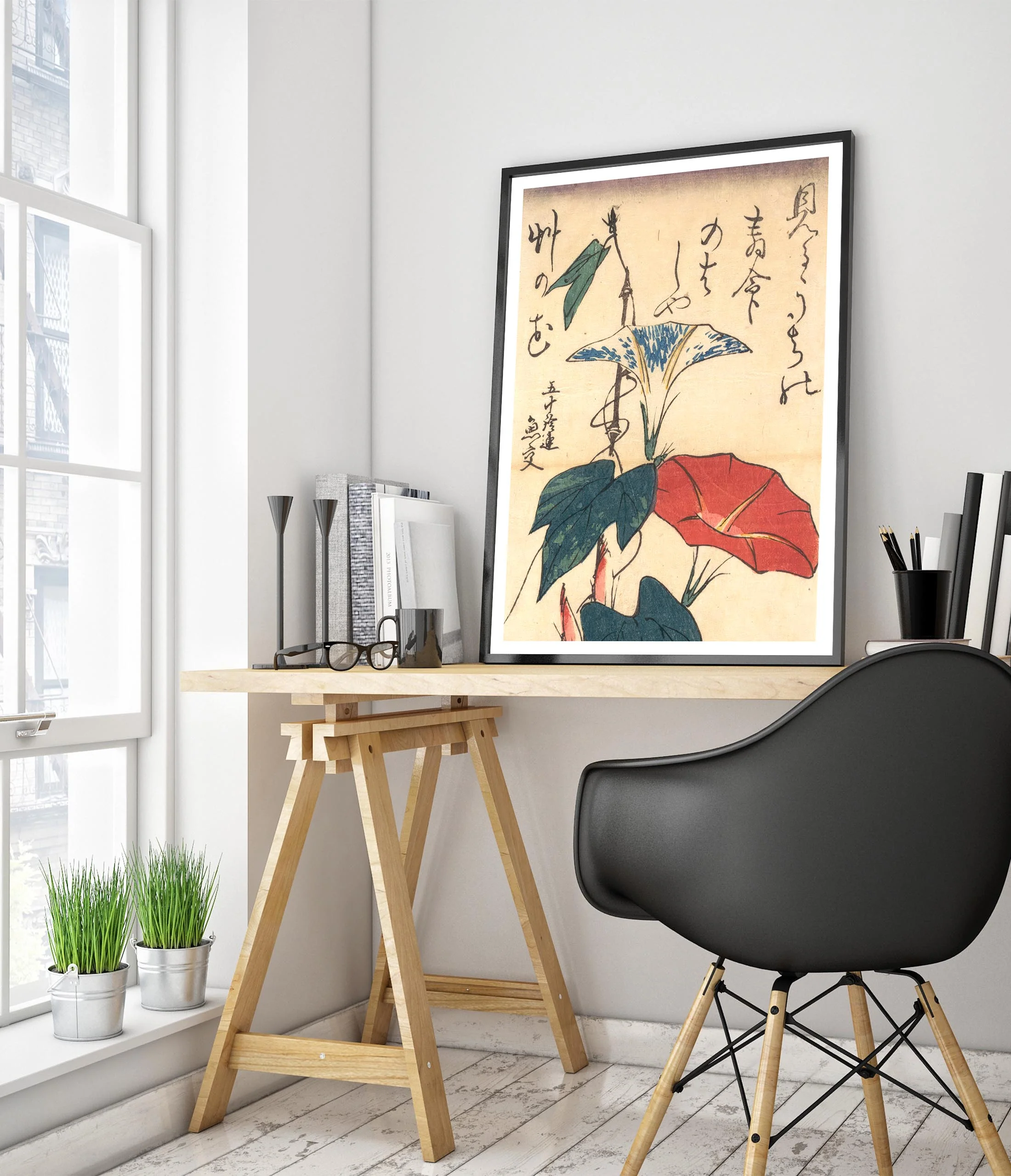 Morning Glories with Poem by Gyoko - Image 5