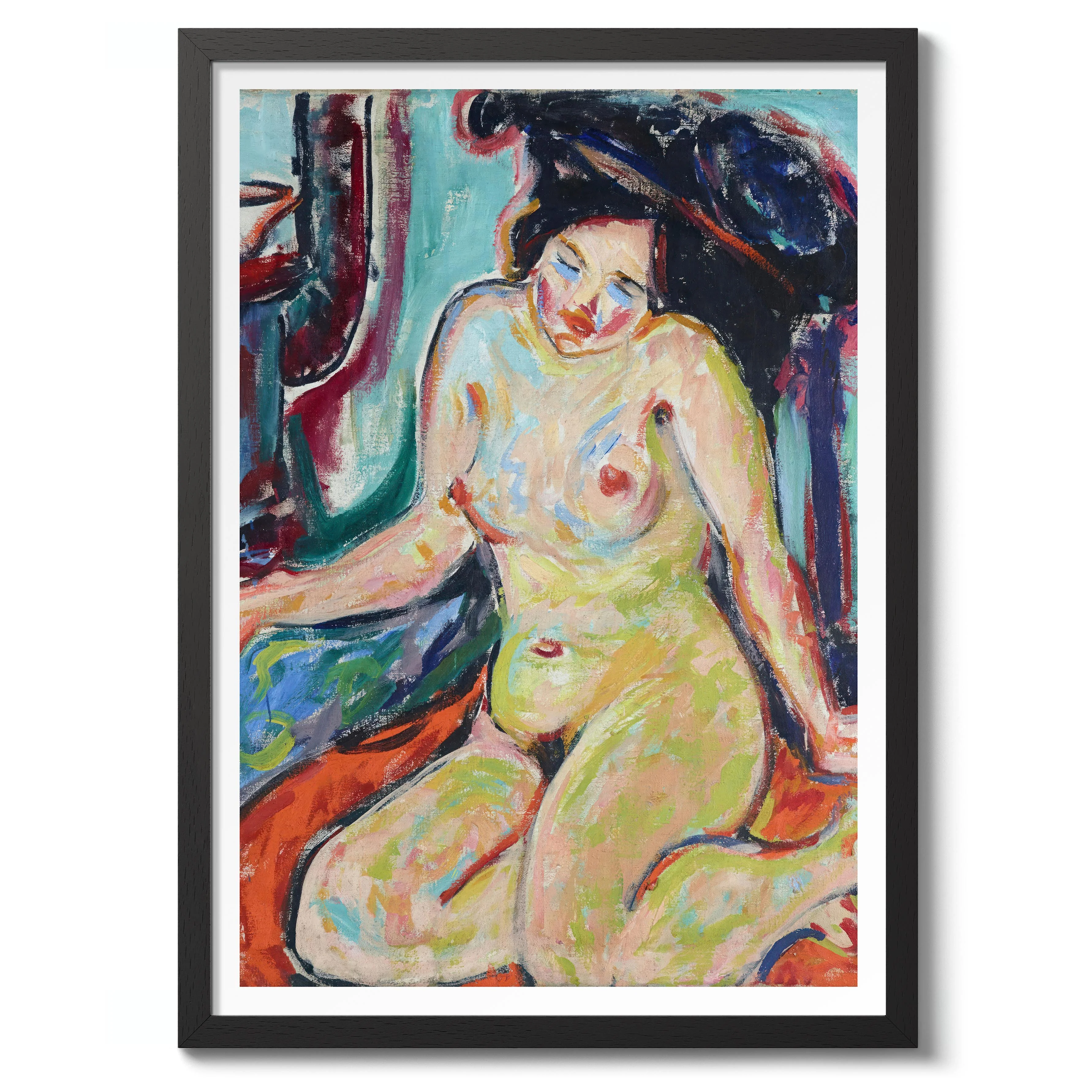 Nude Sitting on Orange Cloth - Image 2