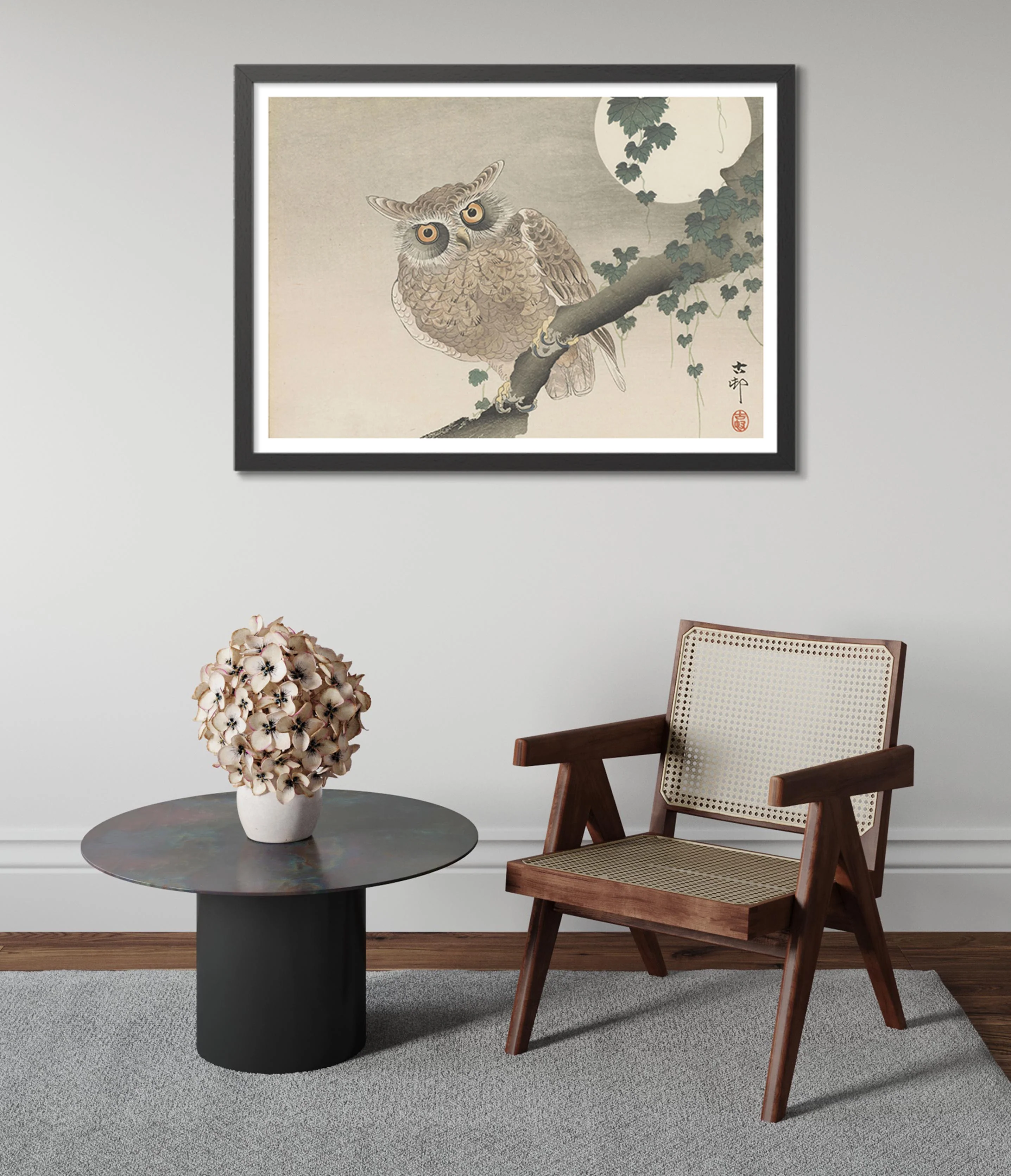 Owl Perched on a Tree Branch & Full Moon - Image 5