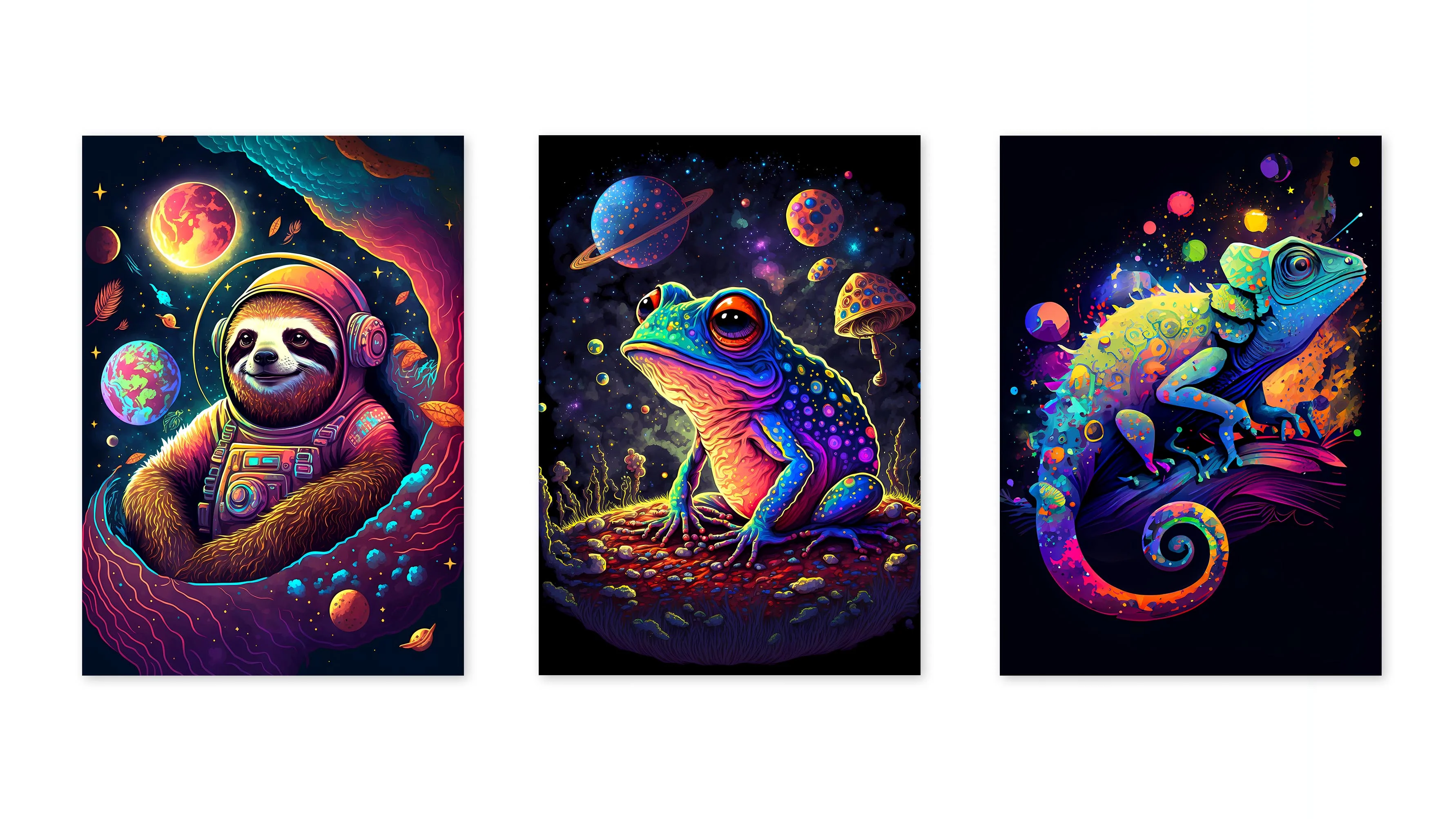Psychedelic Space Animals - Set of 3 - Image 3