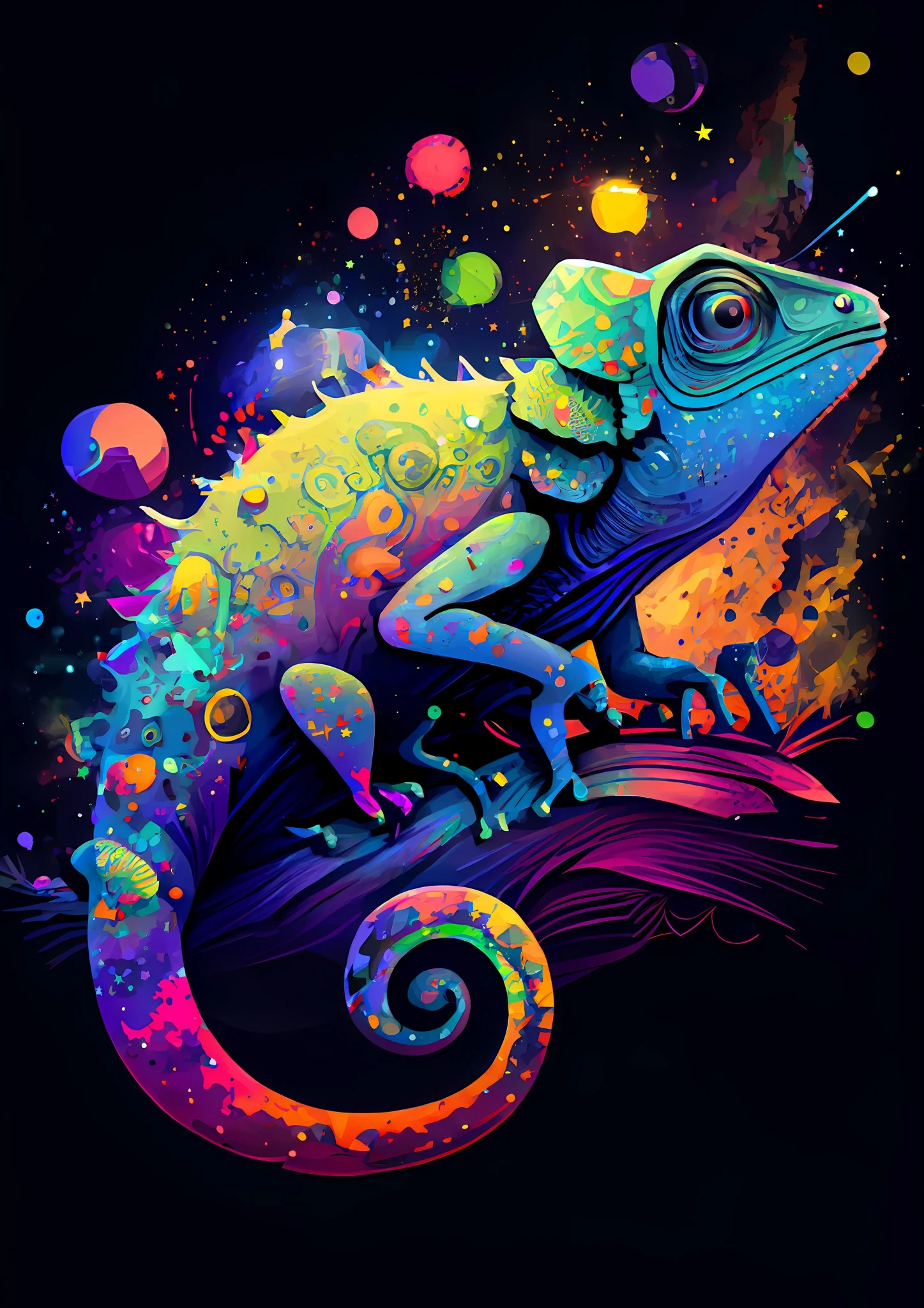 Psychedelic Space Chameleon