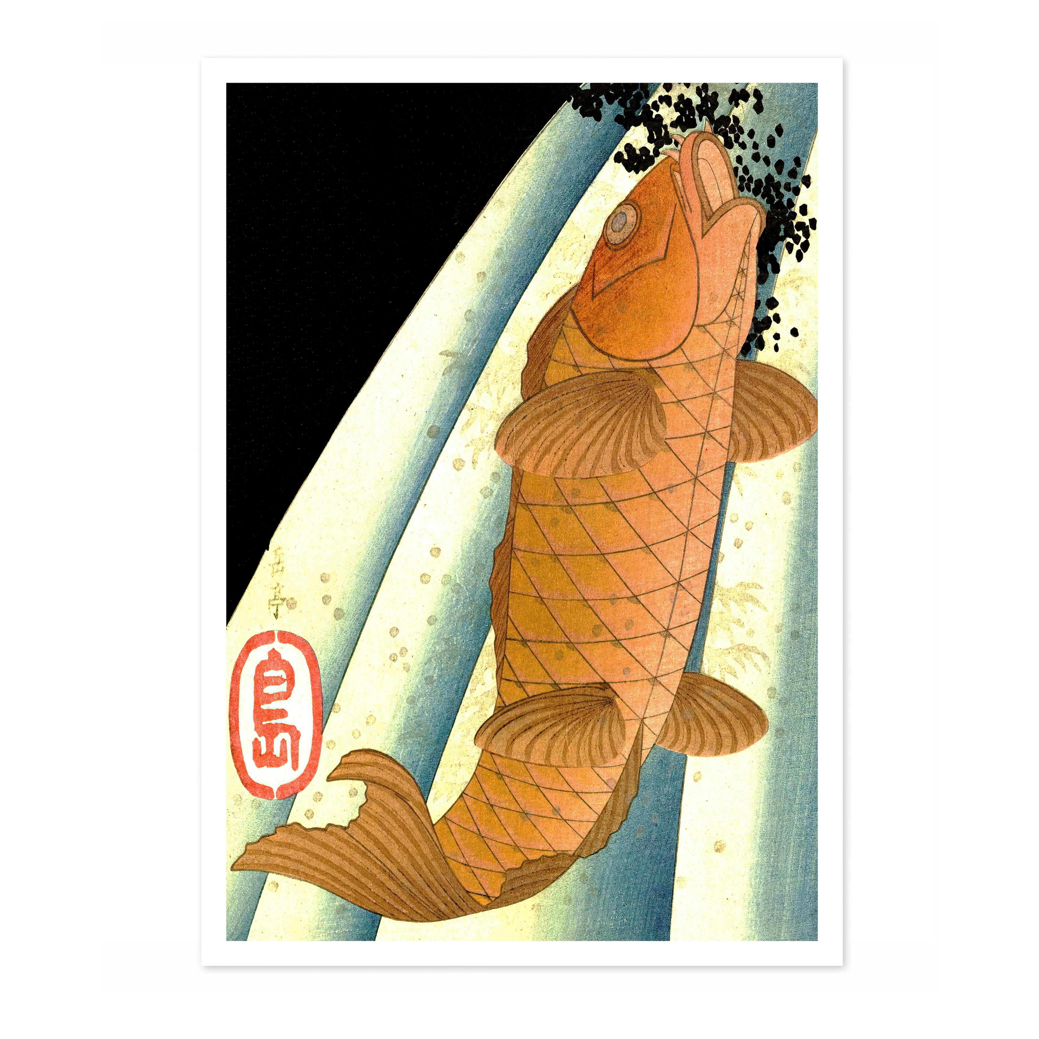 Red Carp Ascending a Waterfall - Image 4