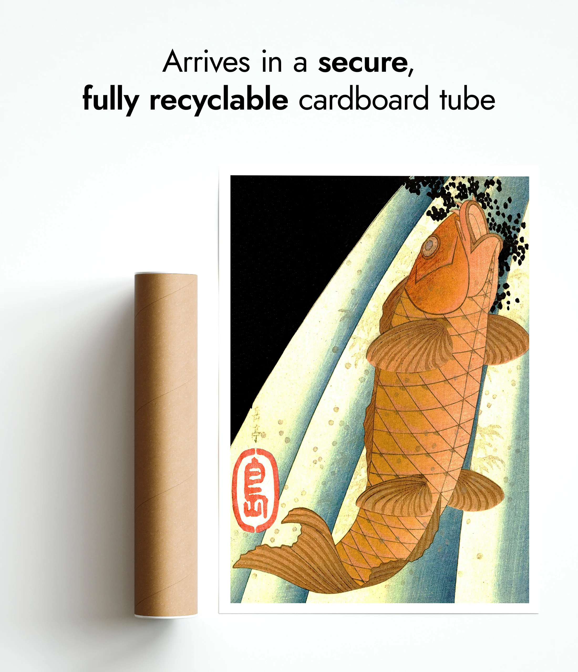Red Carp Ascending a Waterfall - Image 9