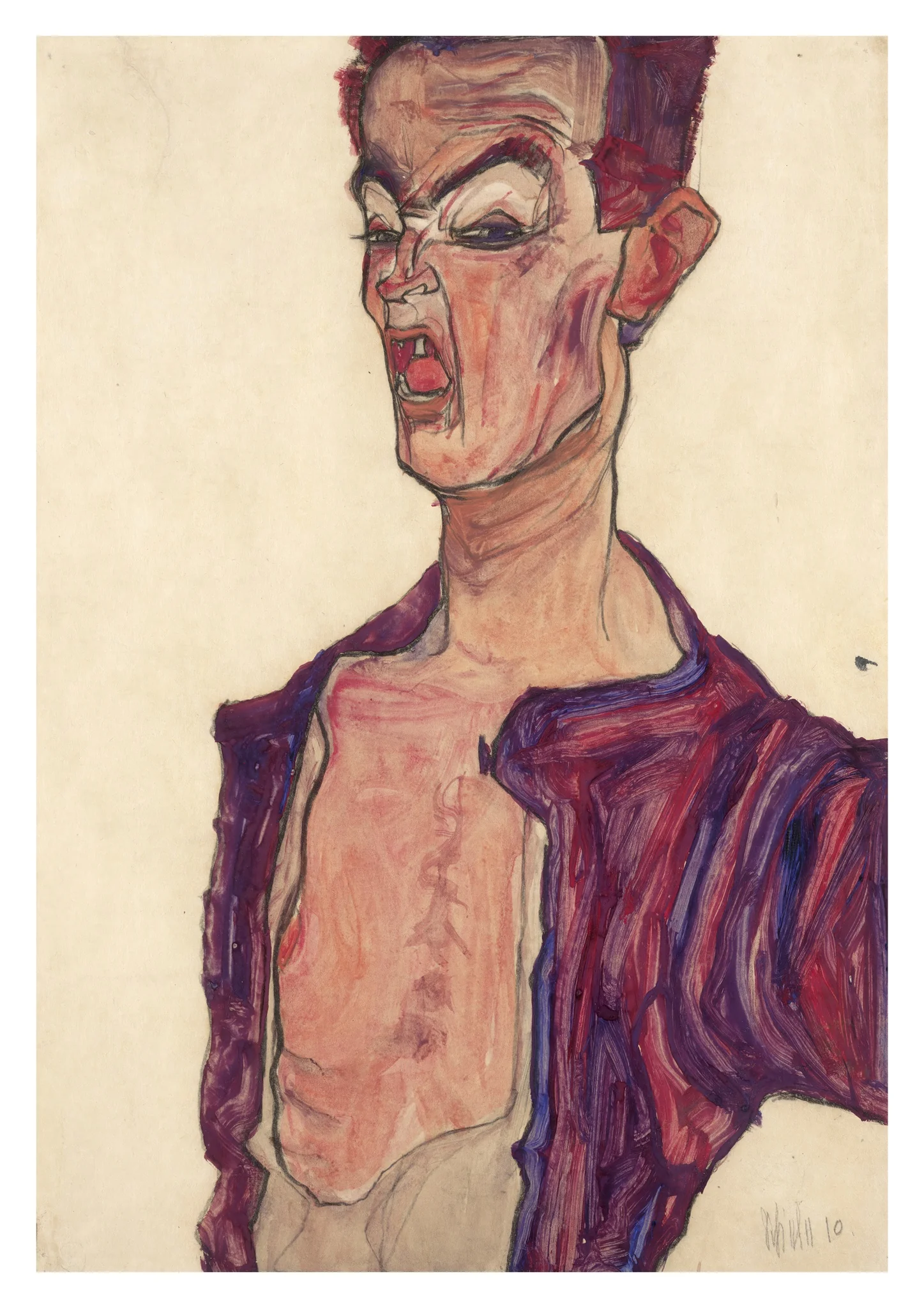 Self-Portrait, Grimacing