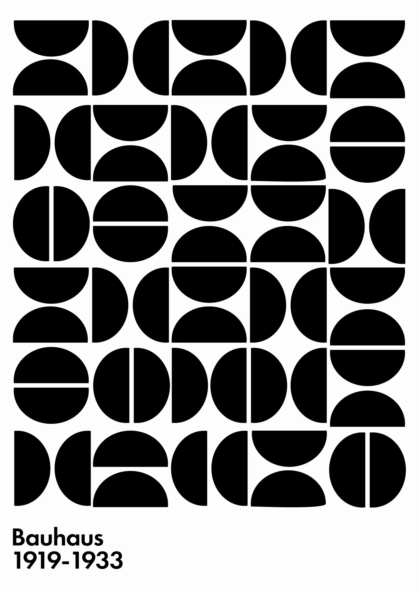 Semi-Circles Black on White