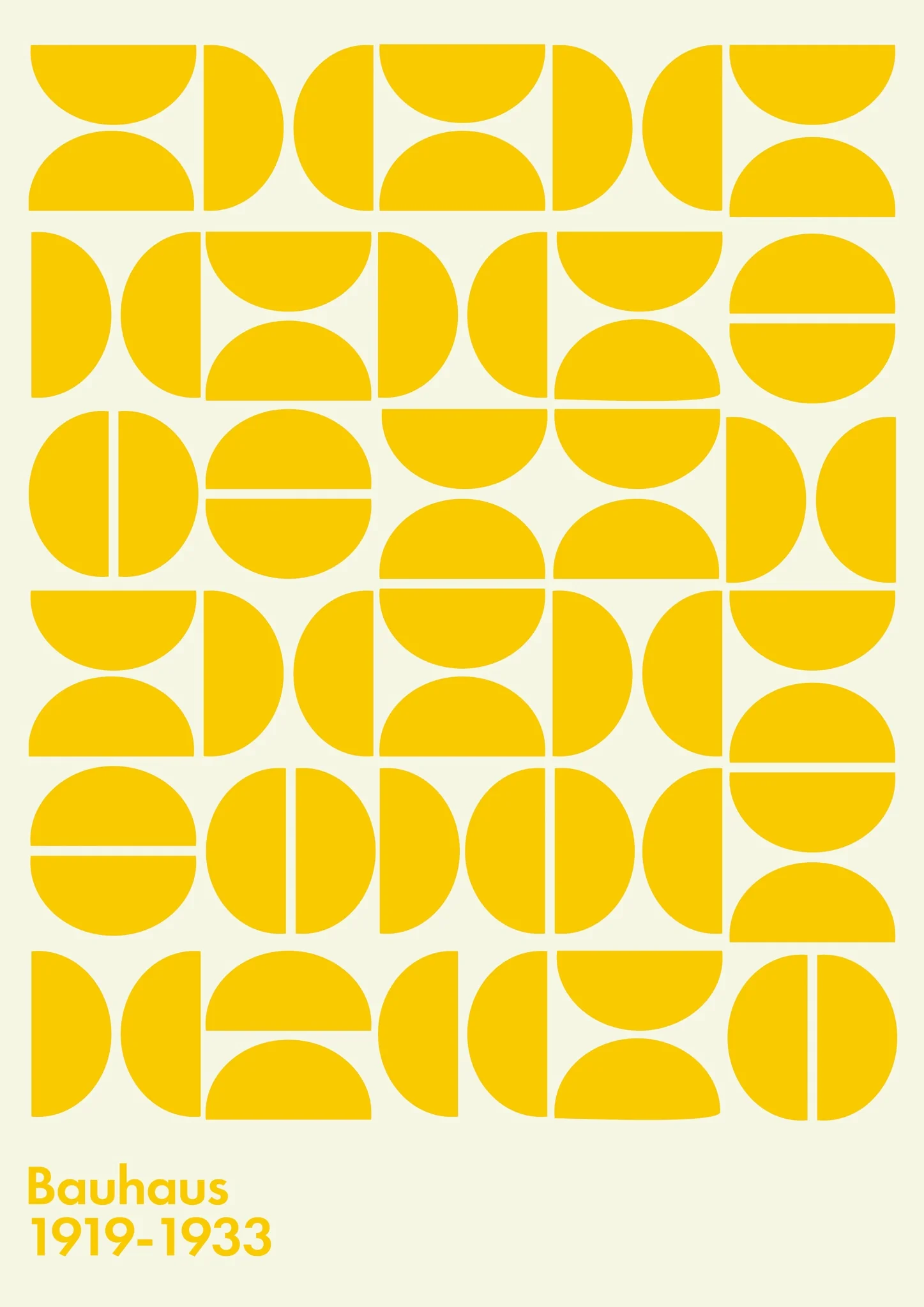 Semi-Circles Yellow on White