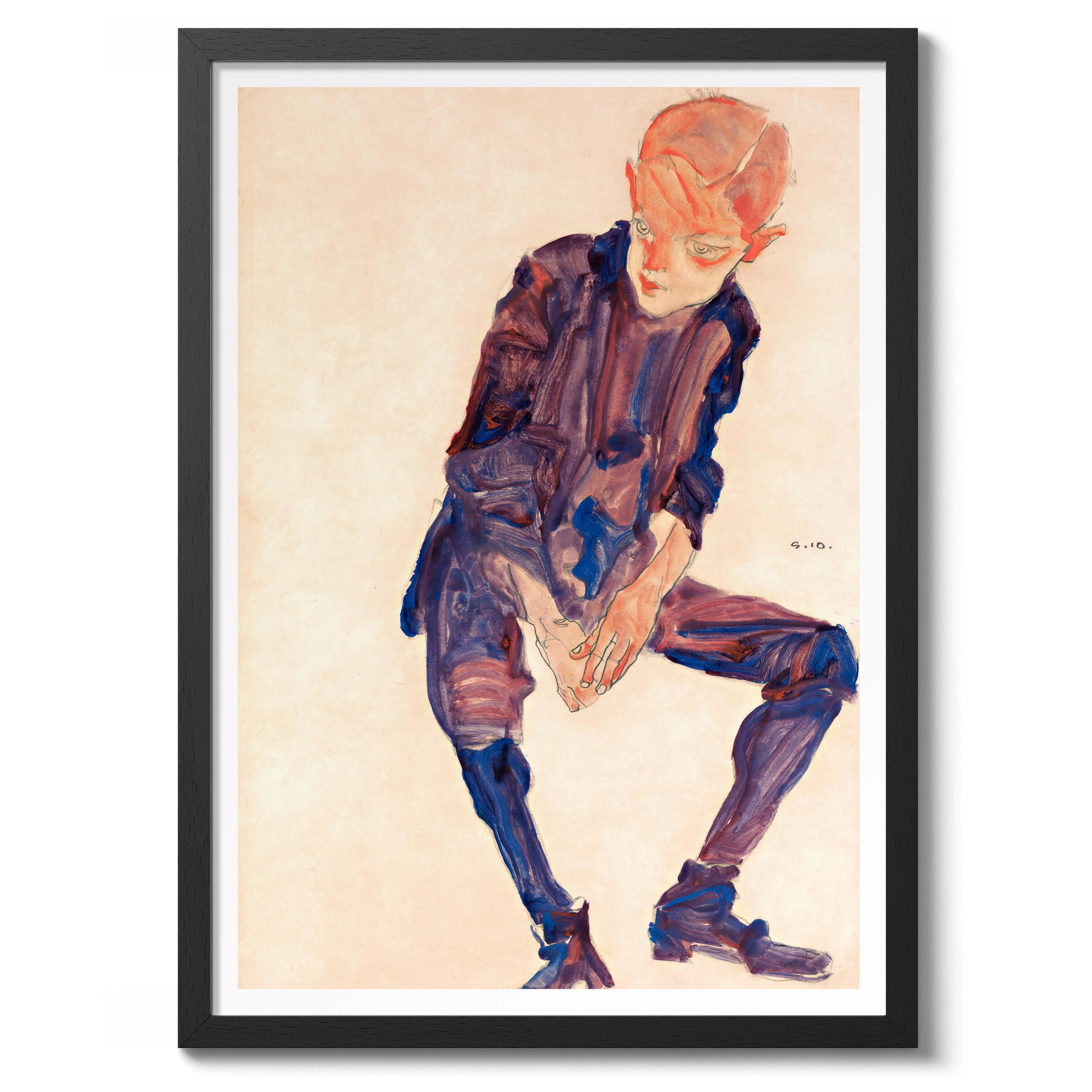 Sitting Boy in Purple Clothing - Image 2