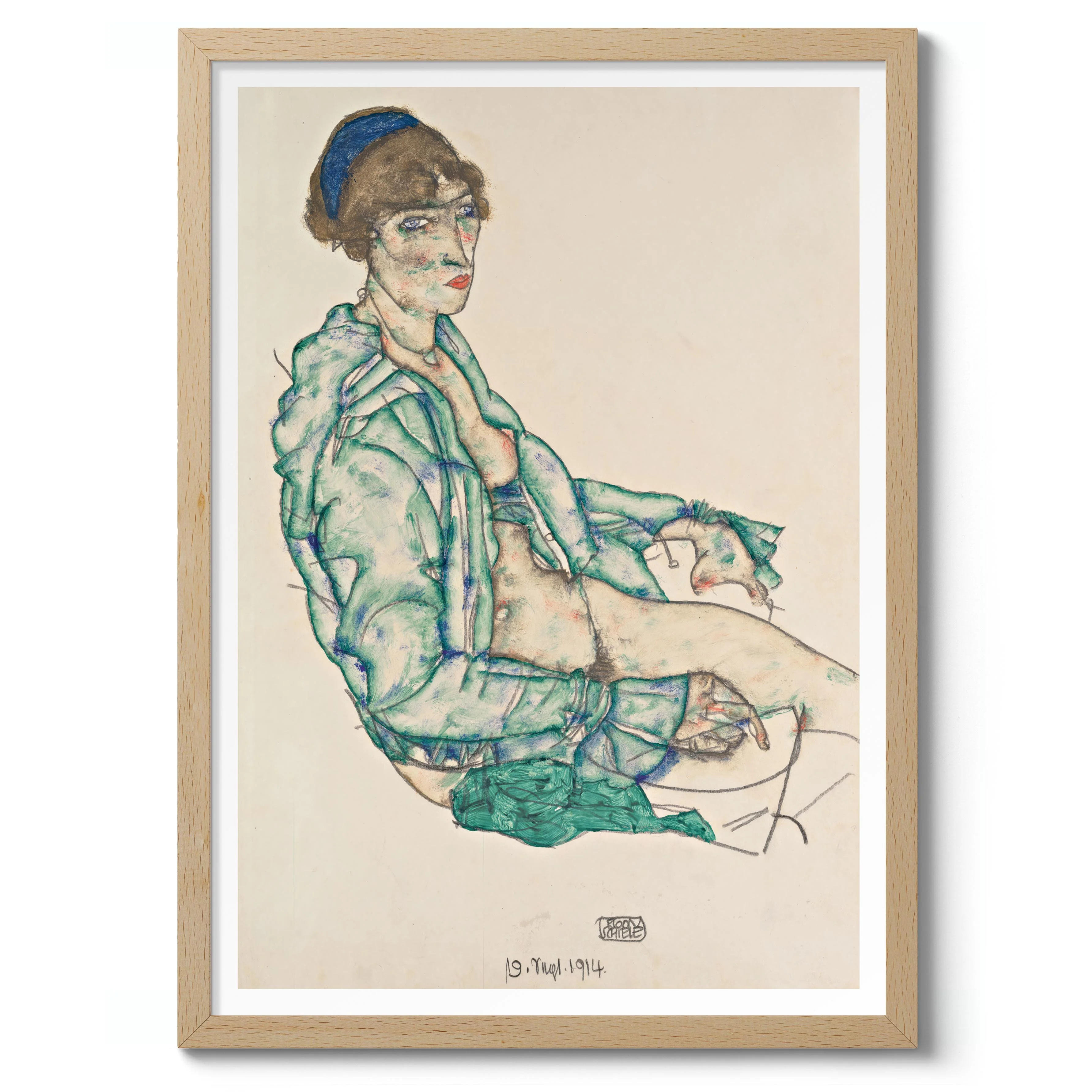 Sitting Semi-Nude with Blue Hairband - Image 3