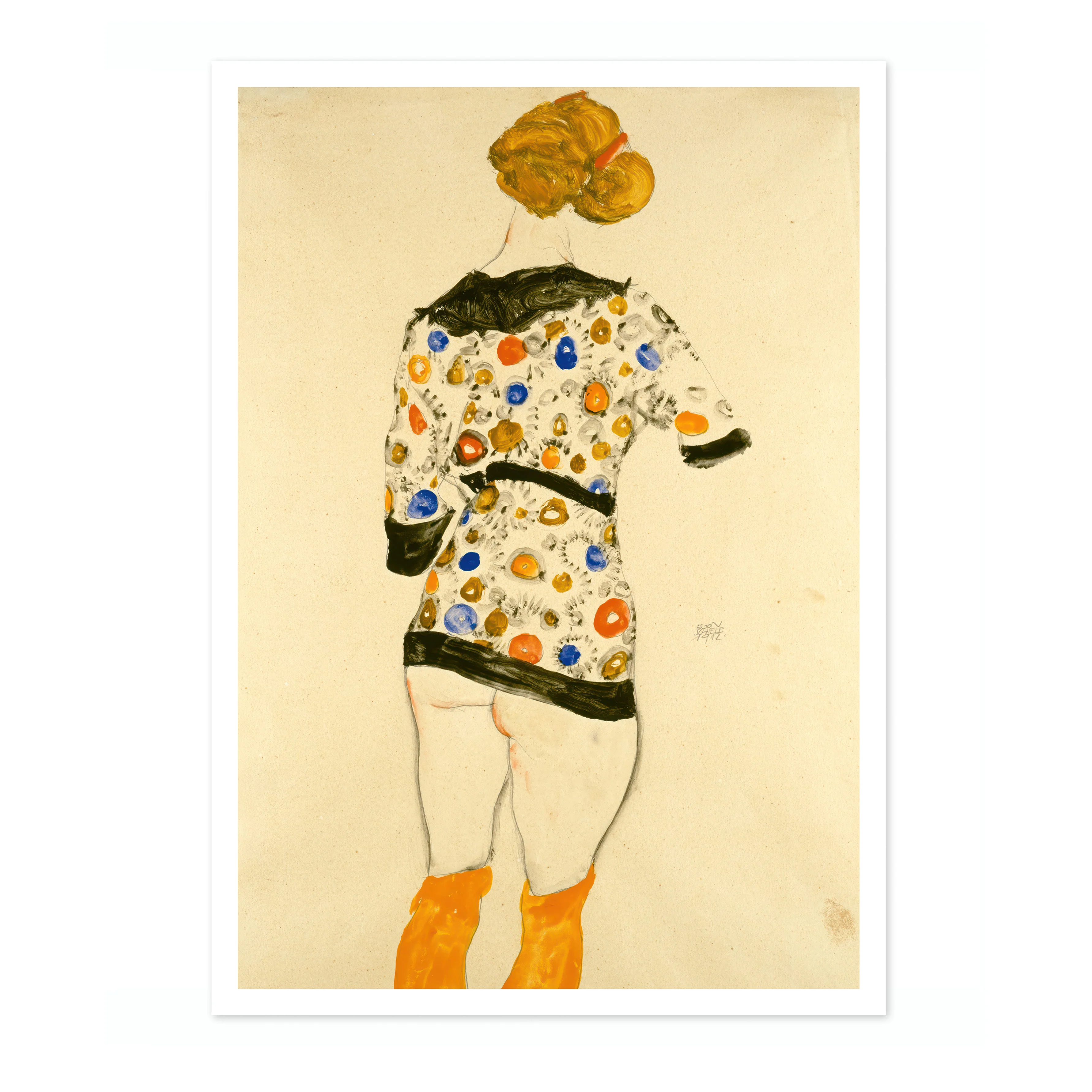 Standing Woman in a Patterned Blouse - Image 4