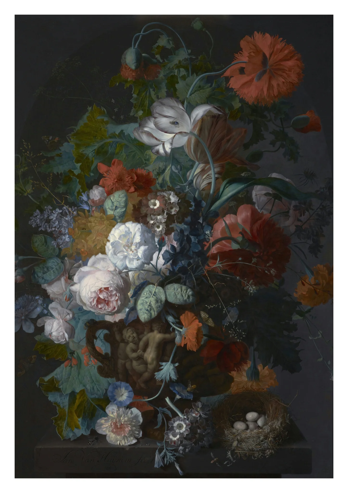 Still Life with Flowers & Bird's Nest