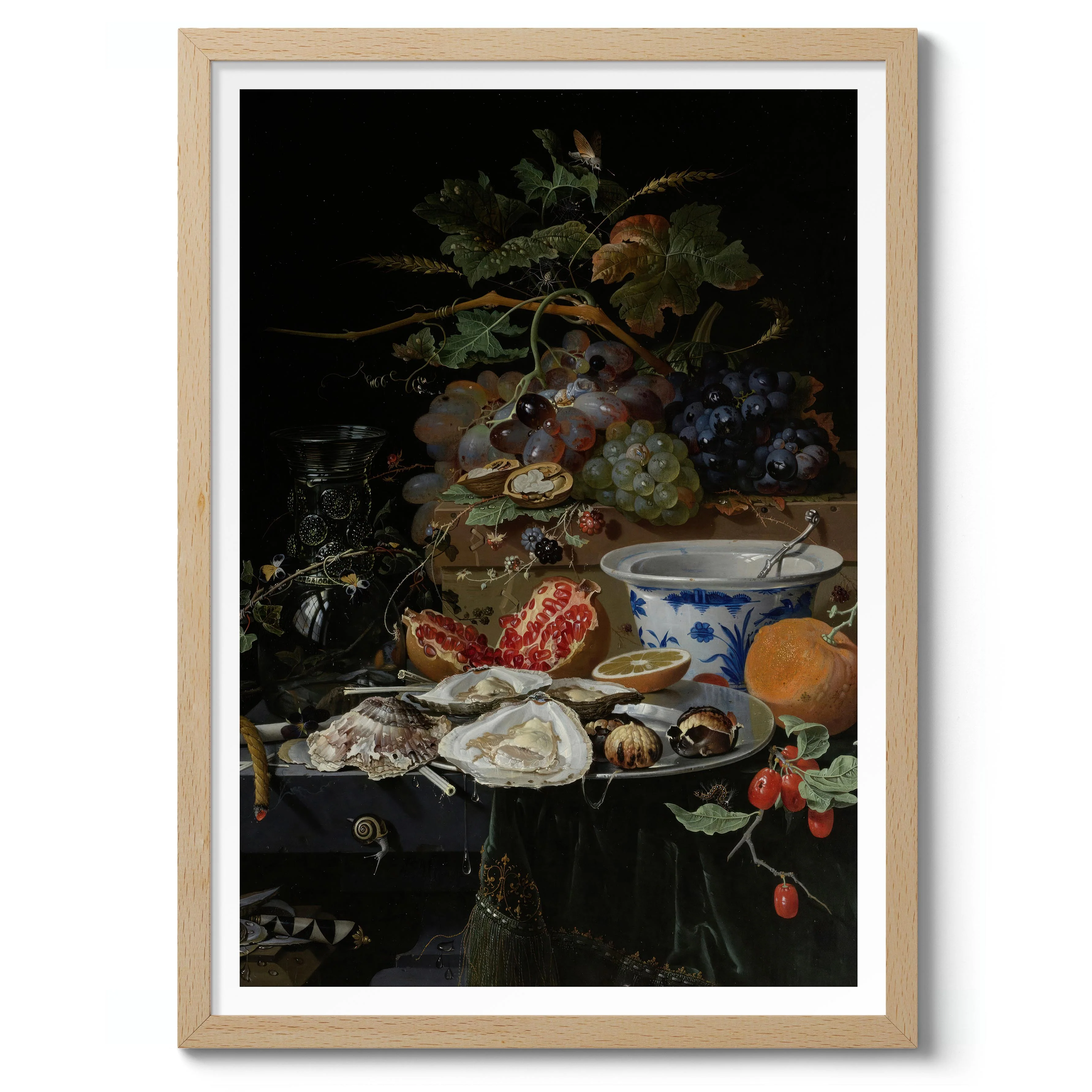 Still Life with Fruit, Oysters and a Porcelain Bowl - Image 3