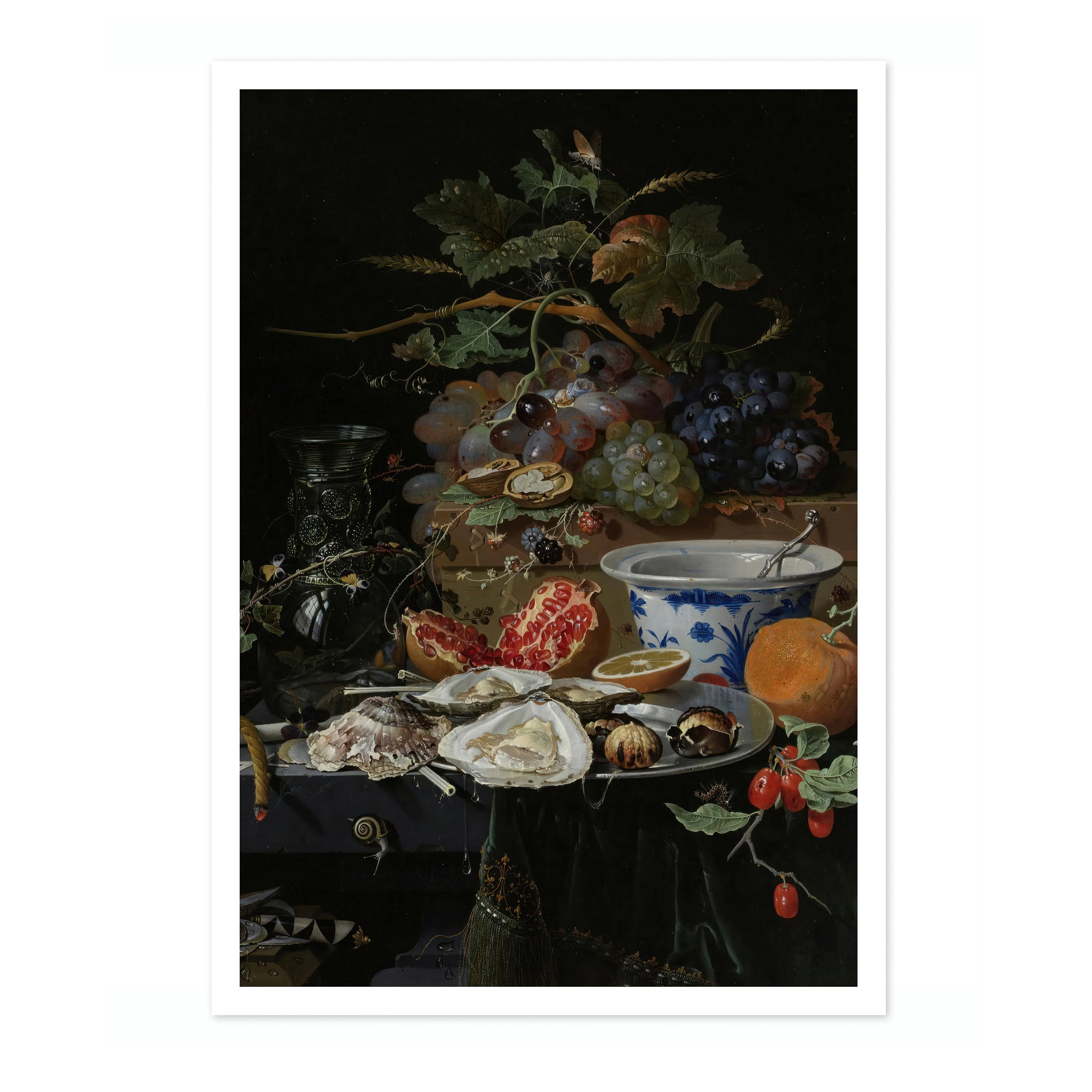 Still Life with Fruit, Oysters and a Porcelain Bowl - Image 4