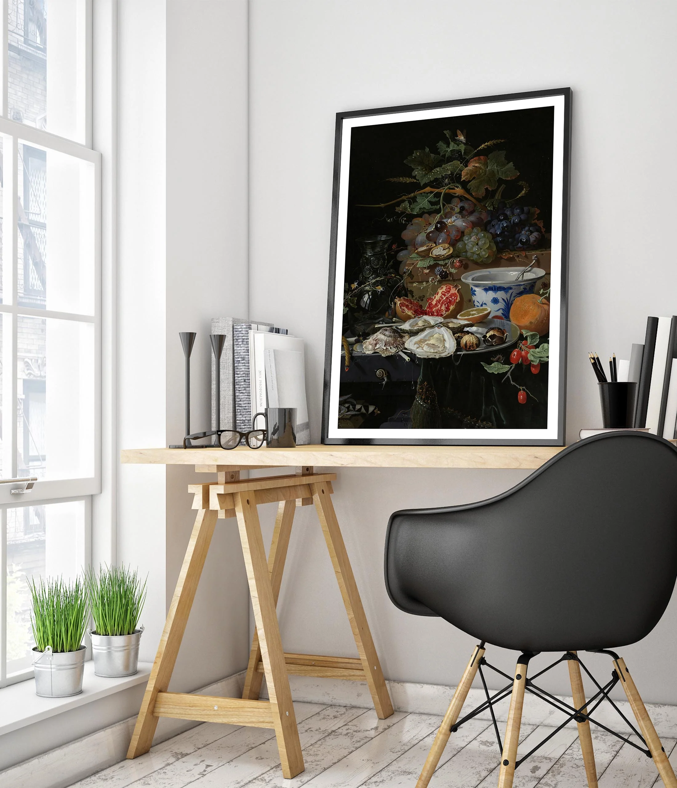 Still Life with Fruit, Oysters and a Porcelain Bowl - Image 5