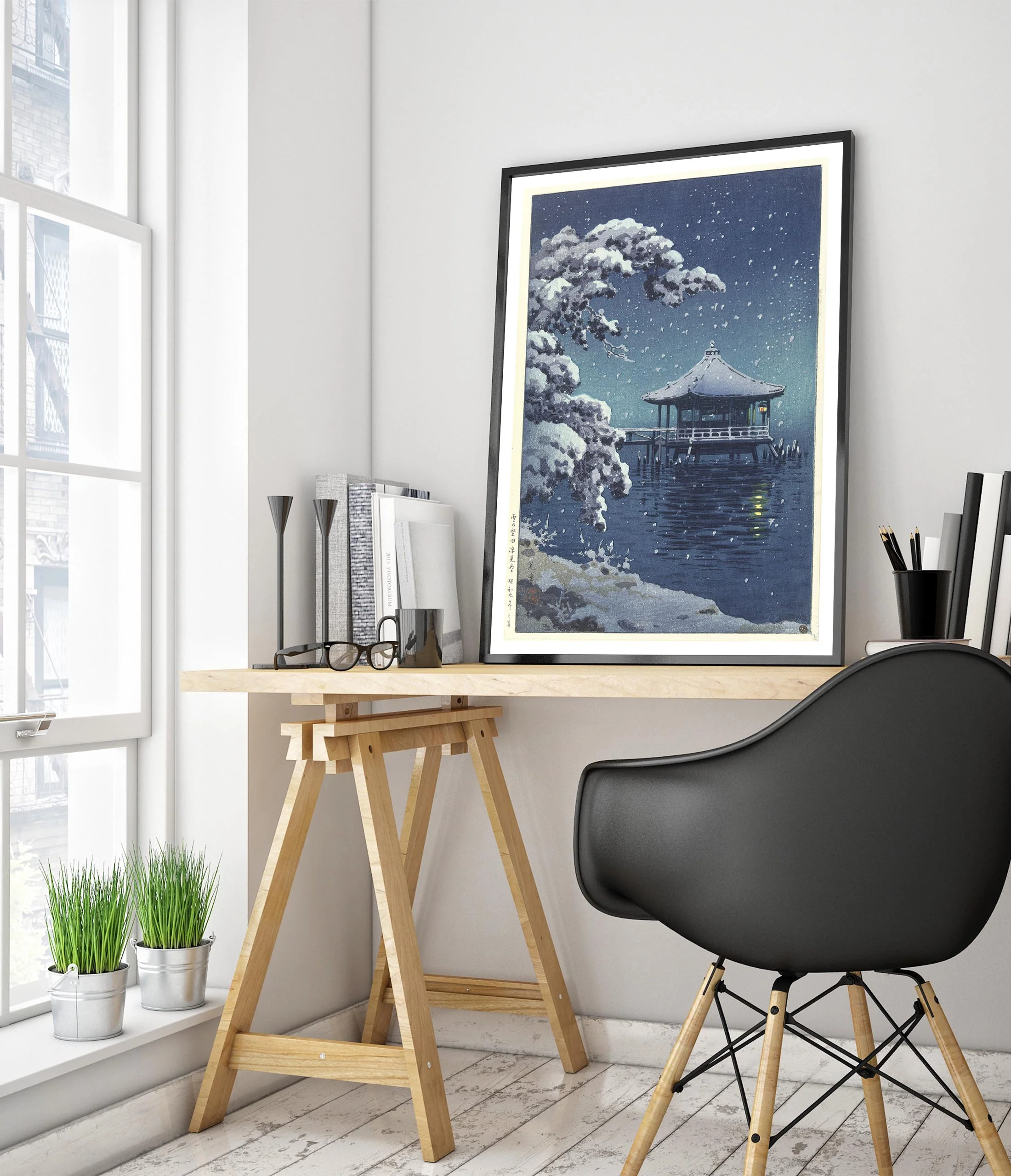 The Floating Pavilion at Katada in the Snow - Image 5