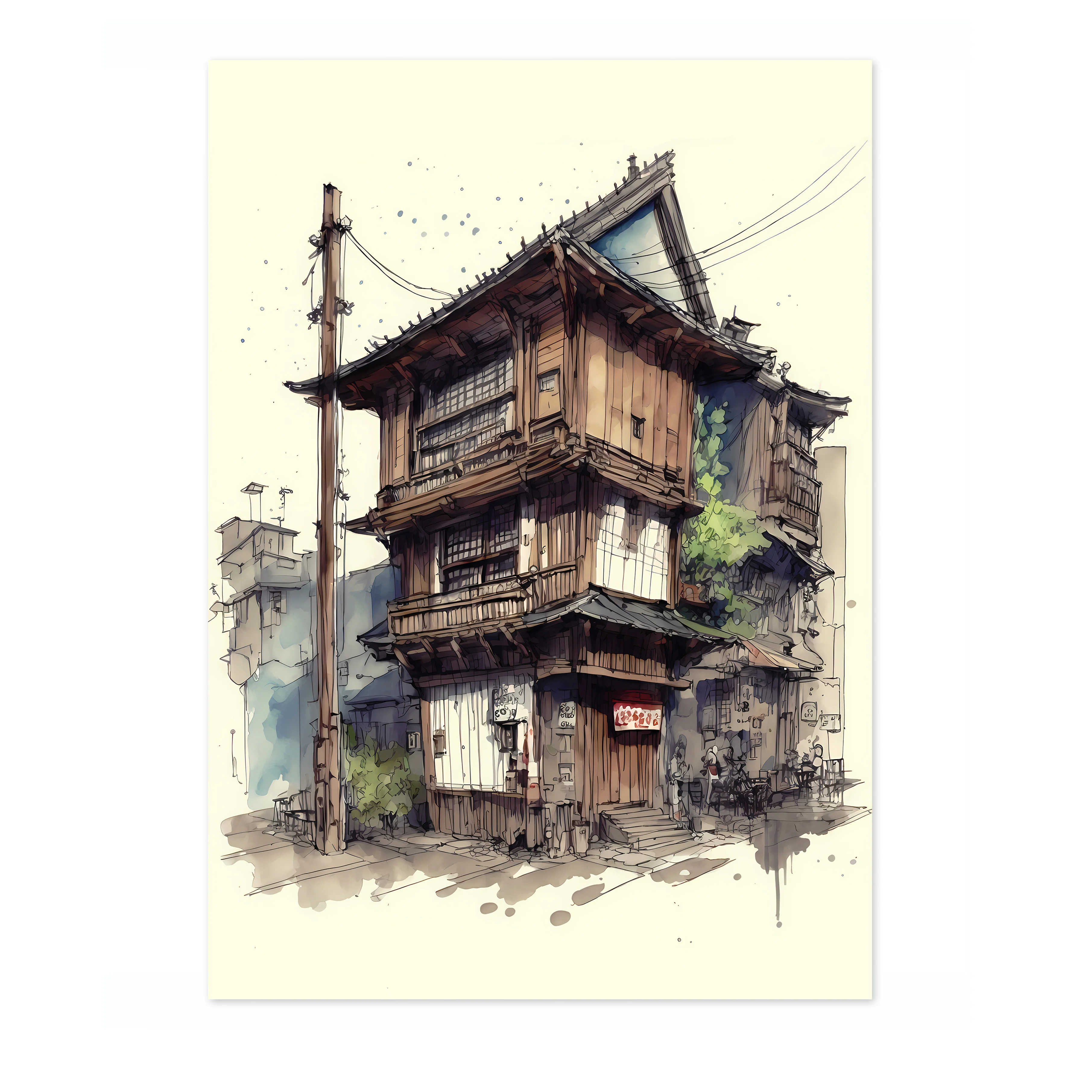 Village Watercolour - Image 4