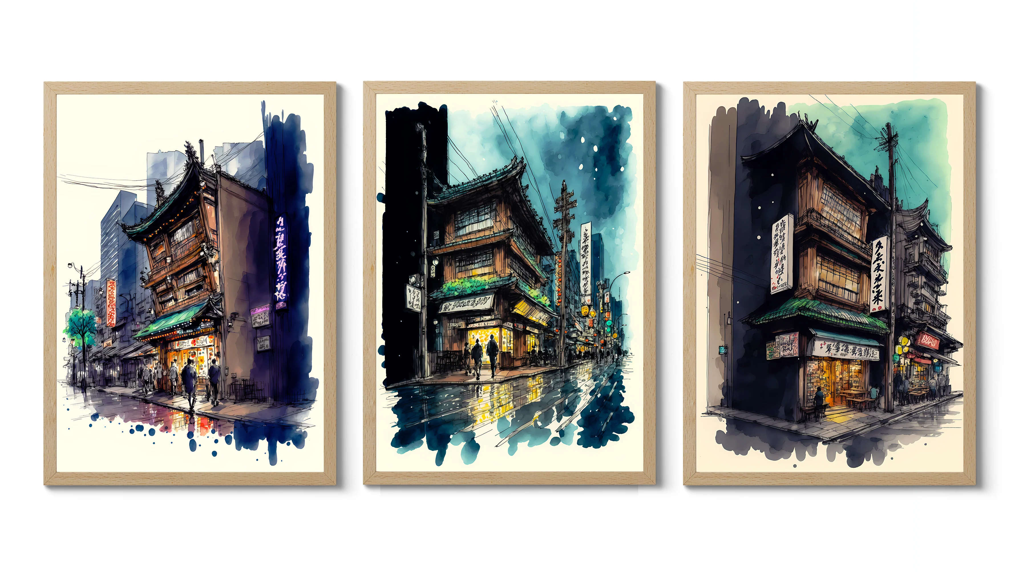 Watercolour Japanese Street Life Collection - Image 2