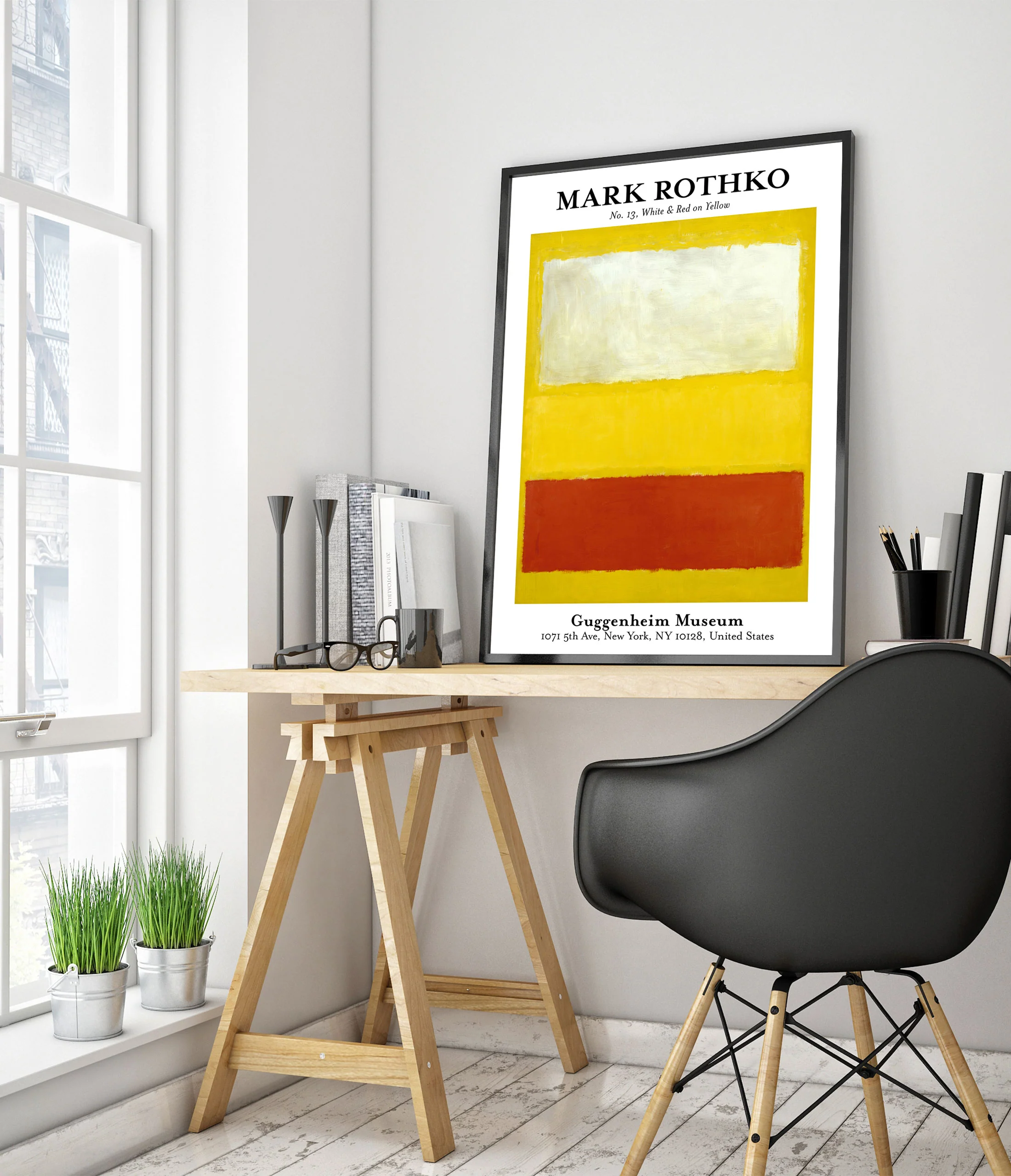 White & Red on Yellow - Image 5