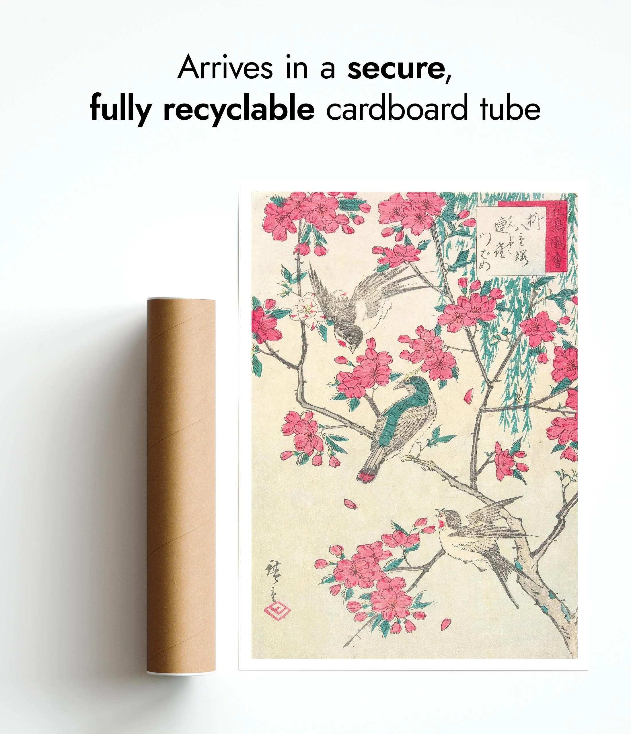 Willow, Cherry Blossoms, Sparrows & Swallow - Image 9