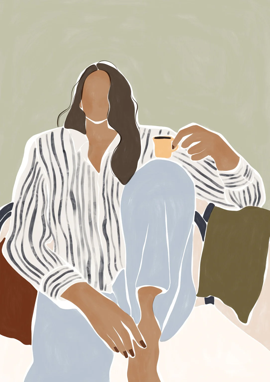 Woman Enjoying a Cup of Espresso