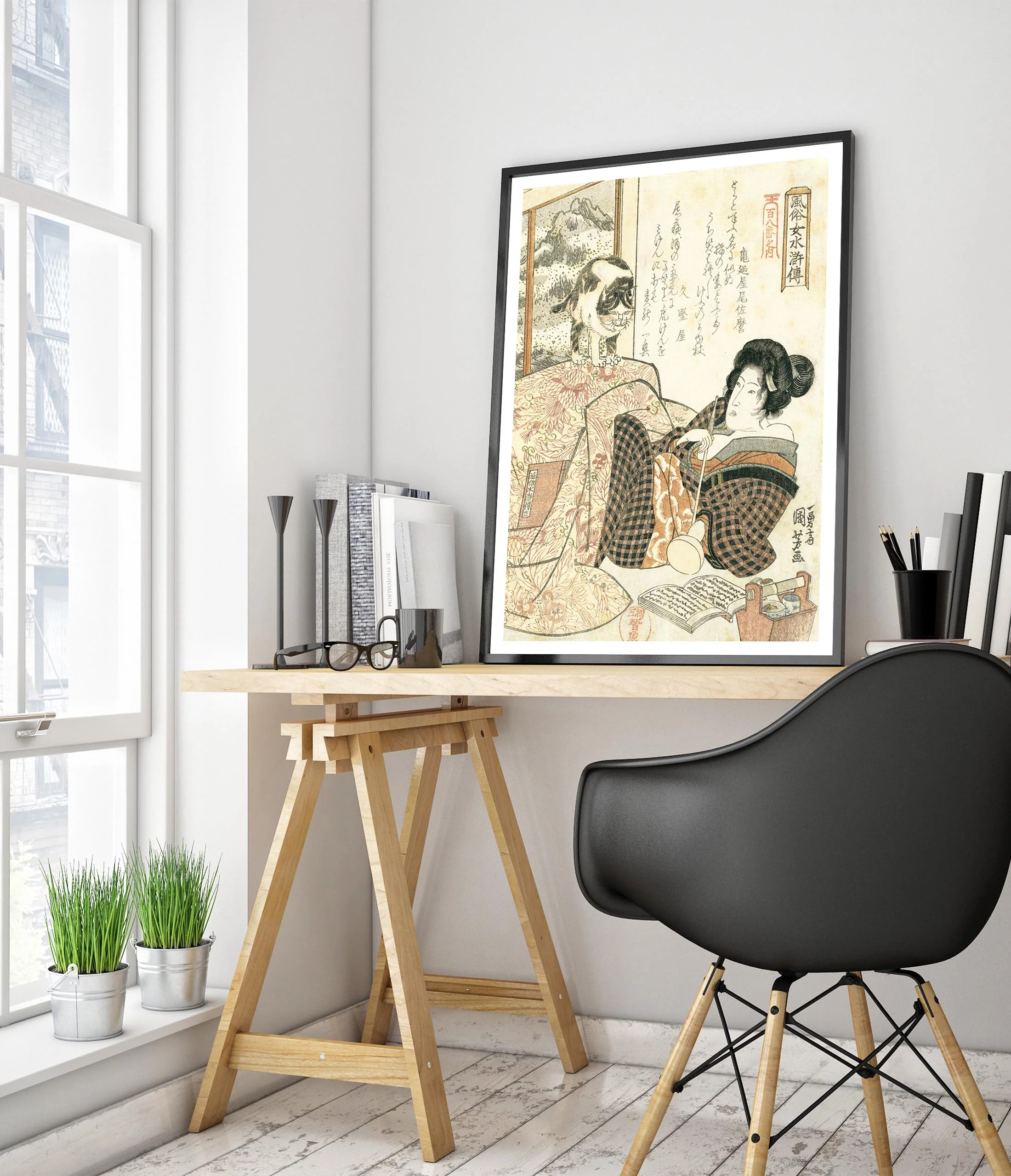 Woman with Cat on Table - Image 5