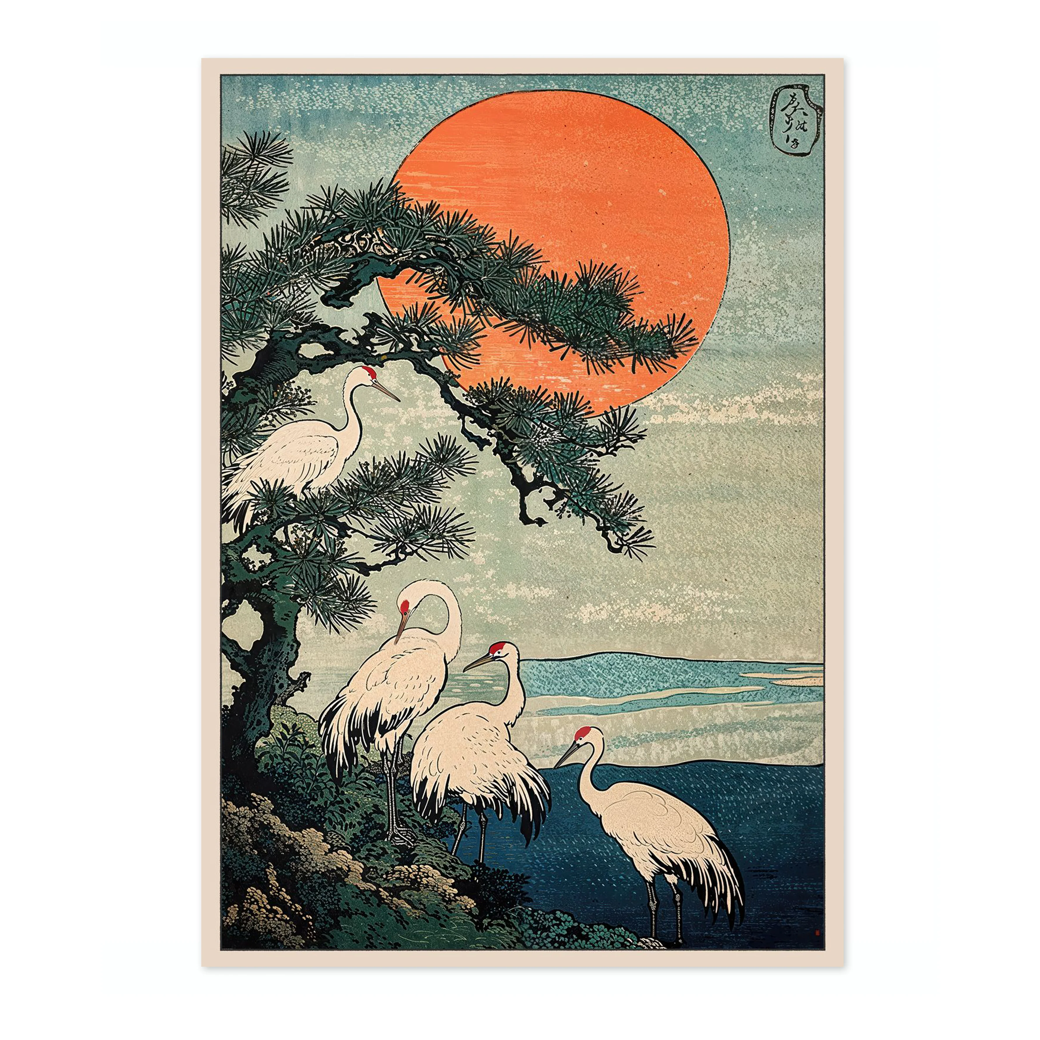 Woodblock Cranes - Image 4